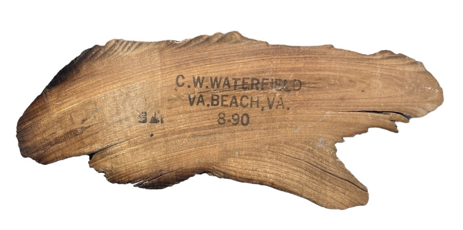 Signed C Waterfield & Son Long Billed Curlew shorebird Decoy Metal Leg 1990 READ