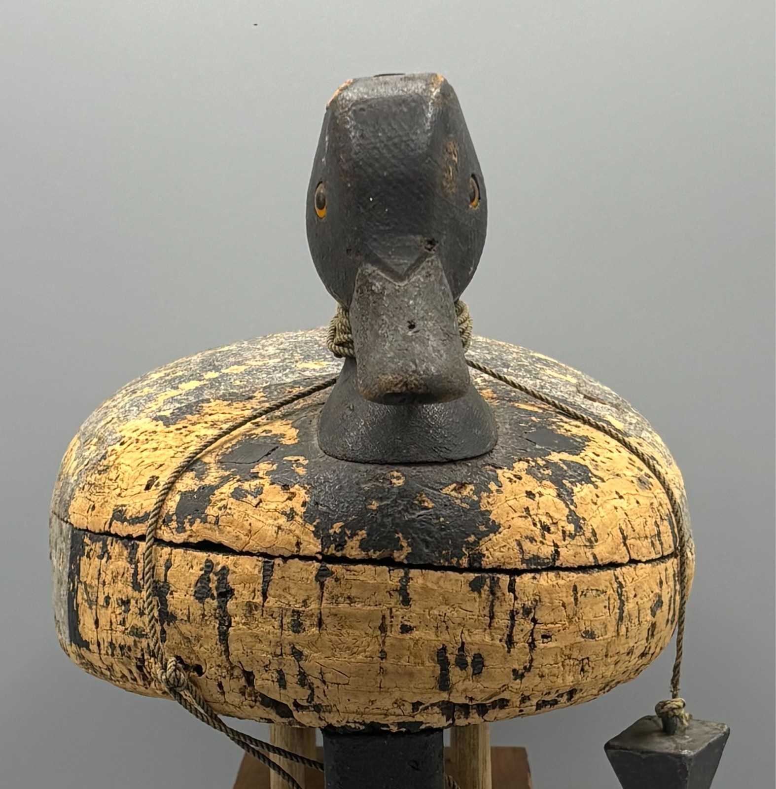 ***JOHN BOYLE*** (1873-1935) BELLPORT, NY CORK BLUEBILL DRAKE ANTIQUE DUCK DECOY