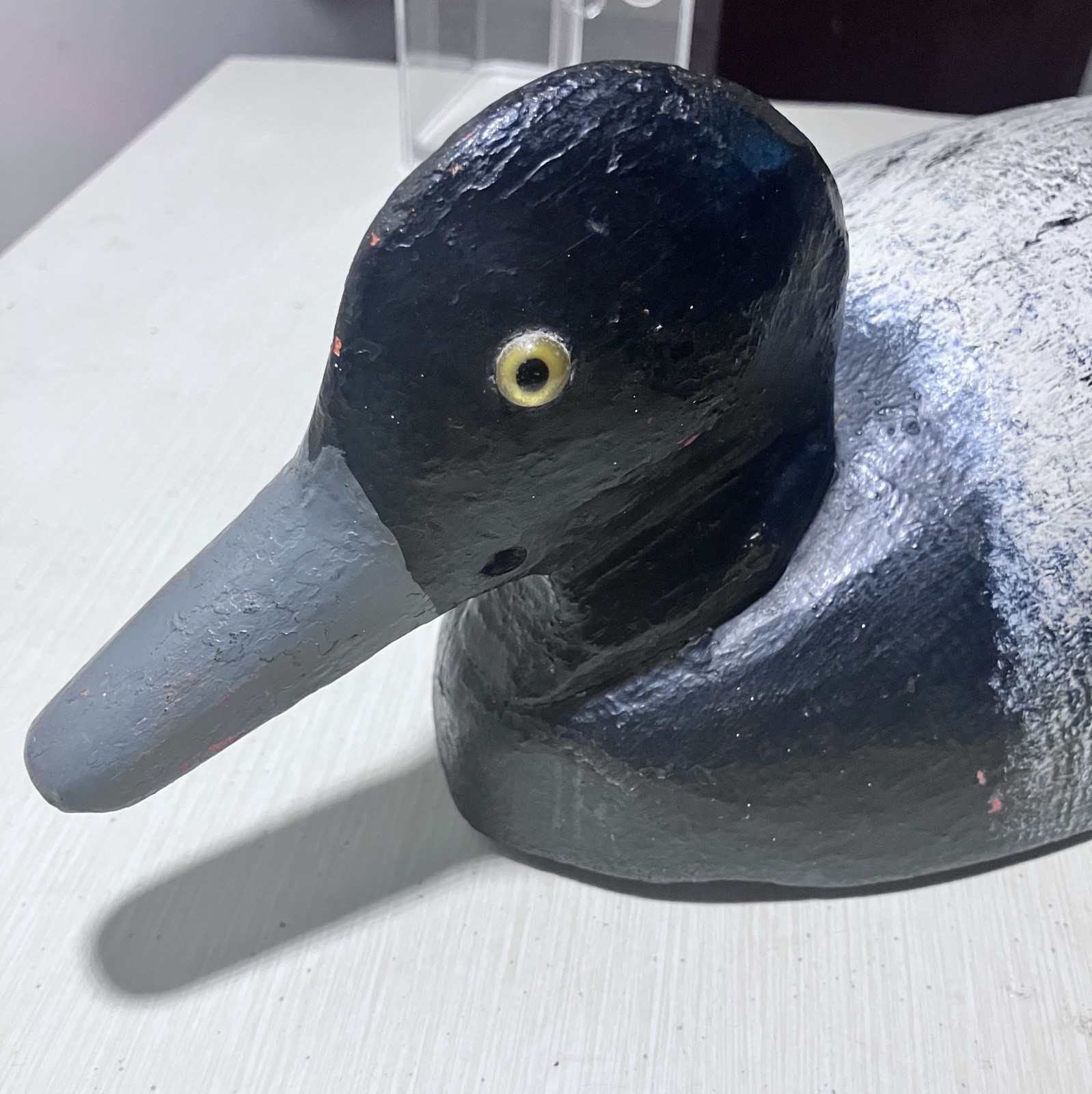 Hall Blue Bill Wood Duck Decoy Solid Body Antique Vintage ca. 1930