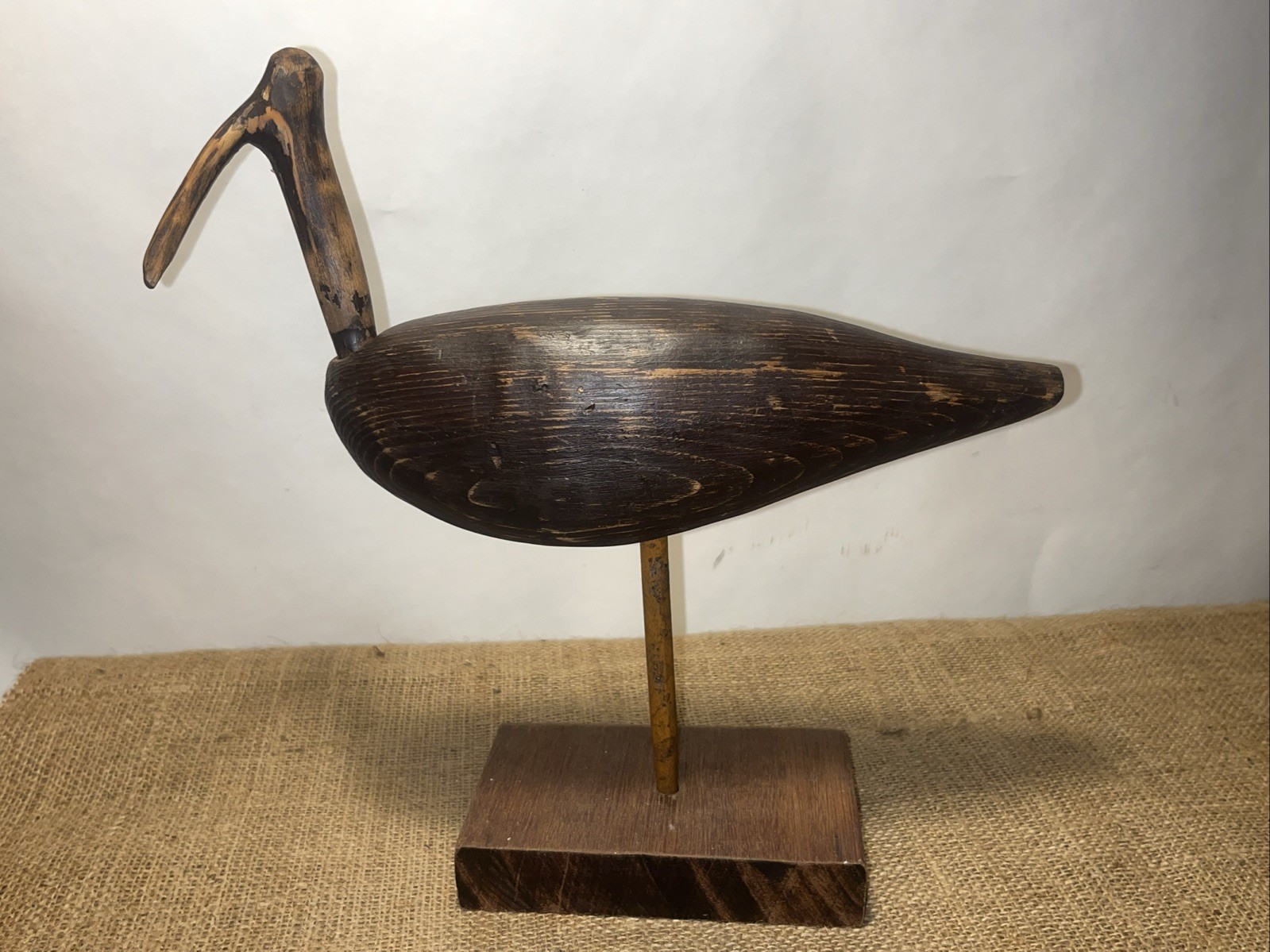 root head shorebird decoy duck hunting antique unknown