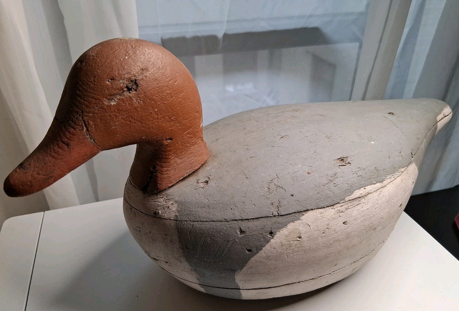 Vintage 1930s-50s Redhead Drake Duck Decoy Chesapeake Bay Gunning Working Rig
