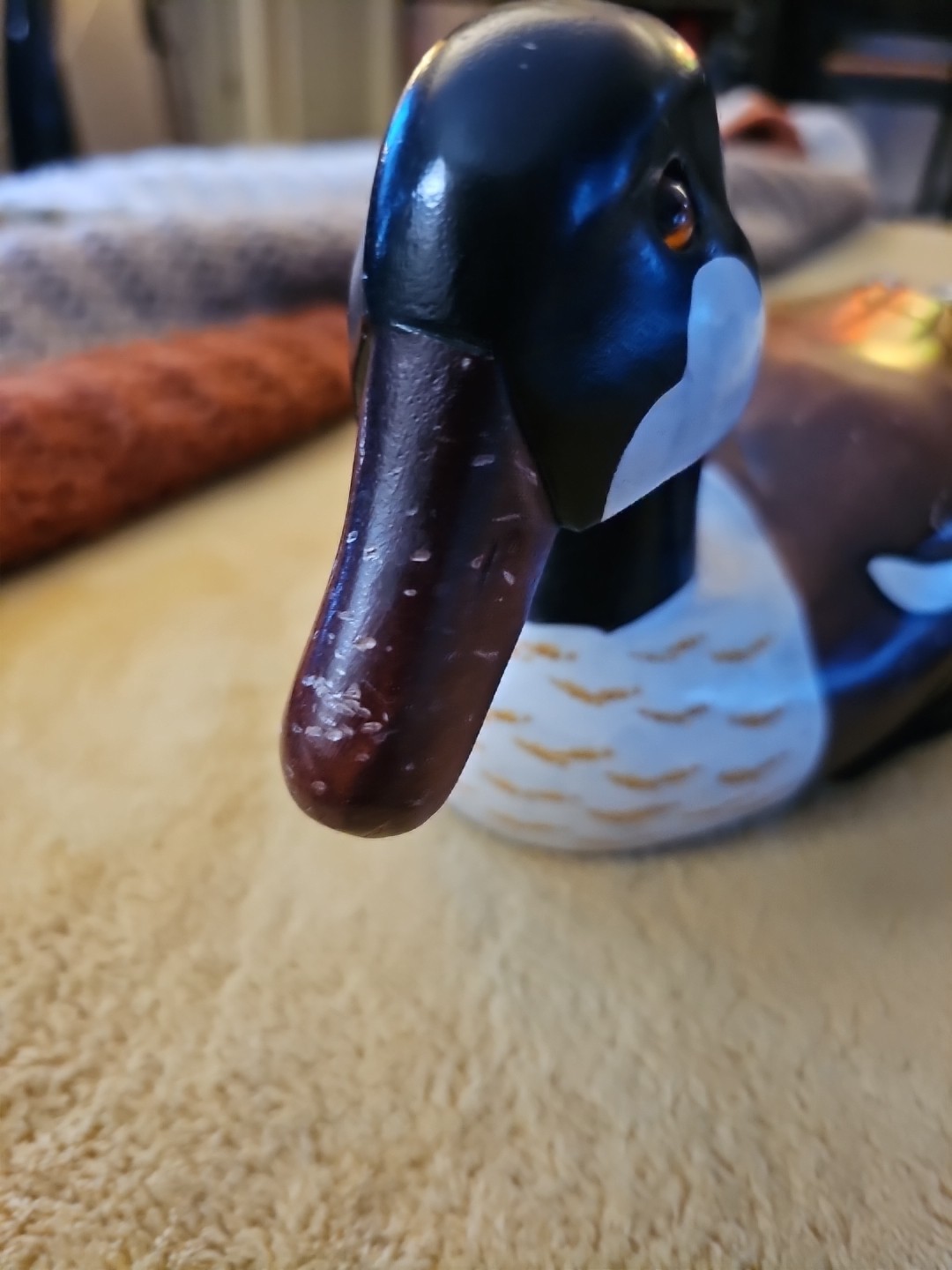 Canadian Duck Goose Decoy Hand Painted Vintage 14″ *Read*