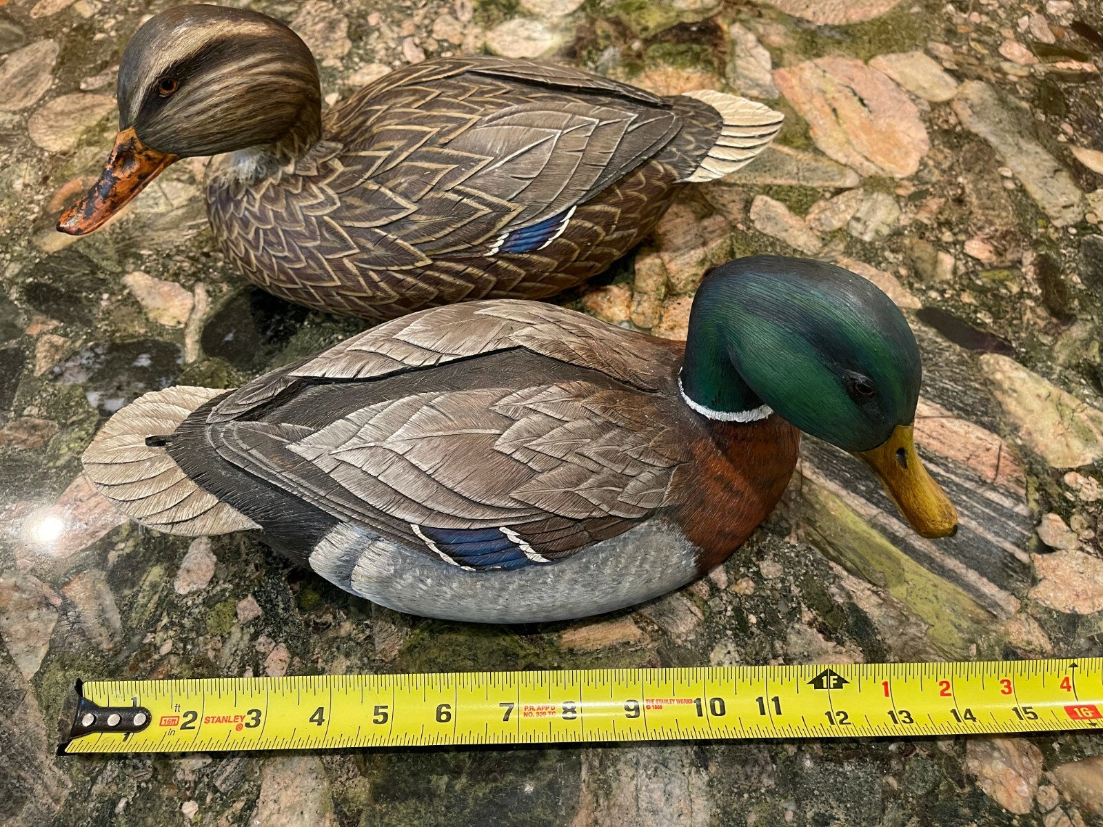 Hand carved duck decoys  Carved in White Pine by J Crum  Blowing Rock  N C