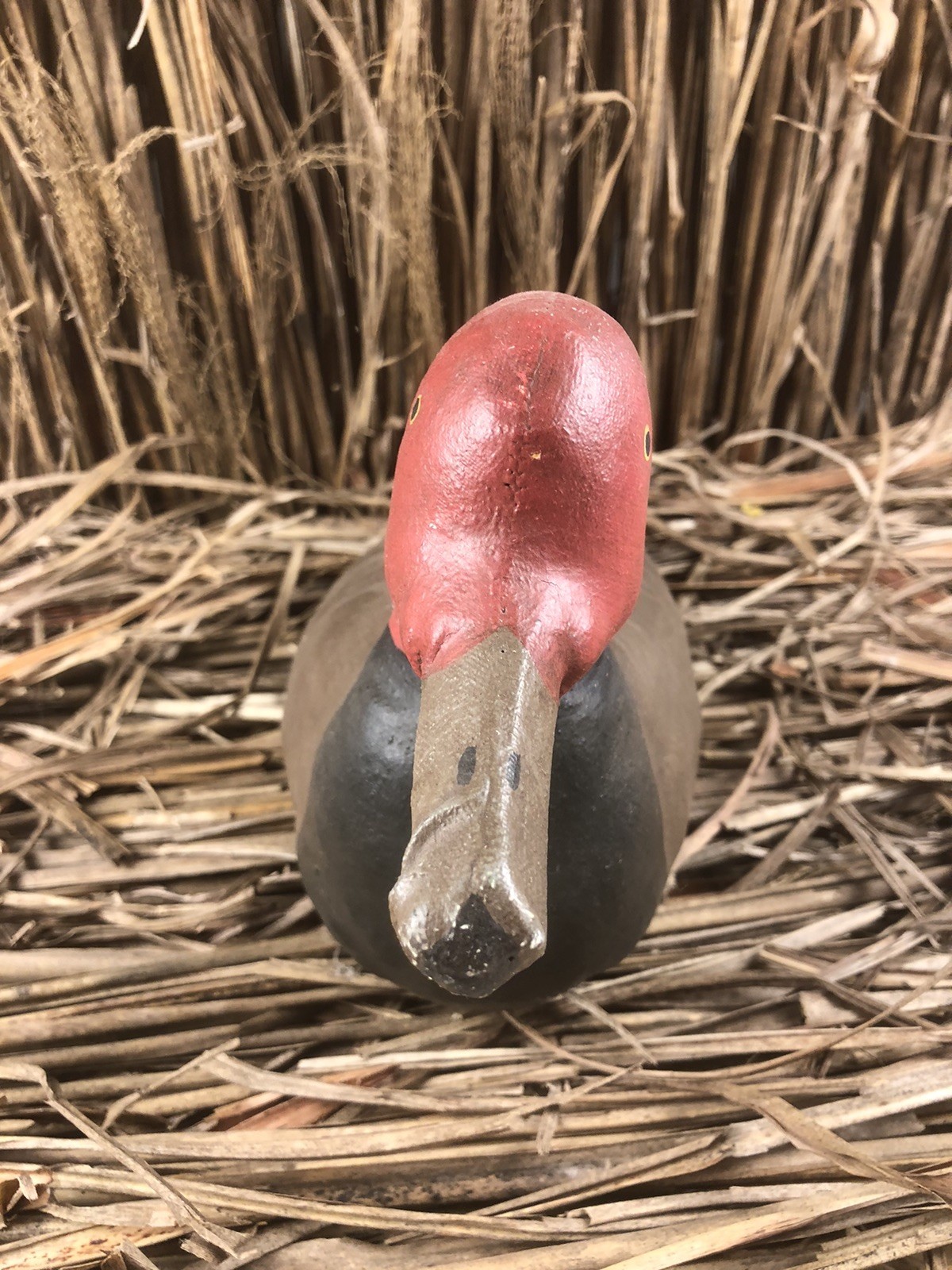 Rare Vintage Canvas Cloth Constructed Canvasback Hand Painted Duck Decoy 14in
