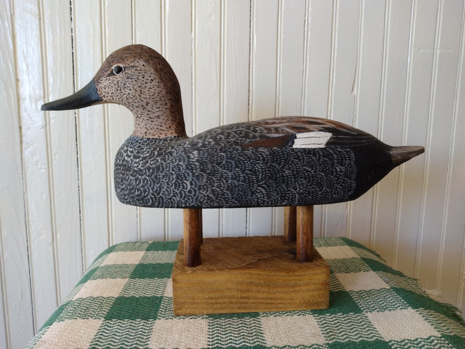 2 Large Rough cut Wood Hand Made Duck Decoy Stands