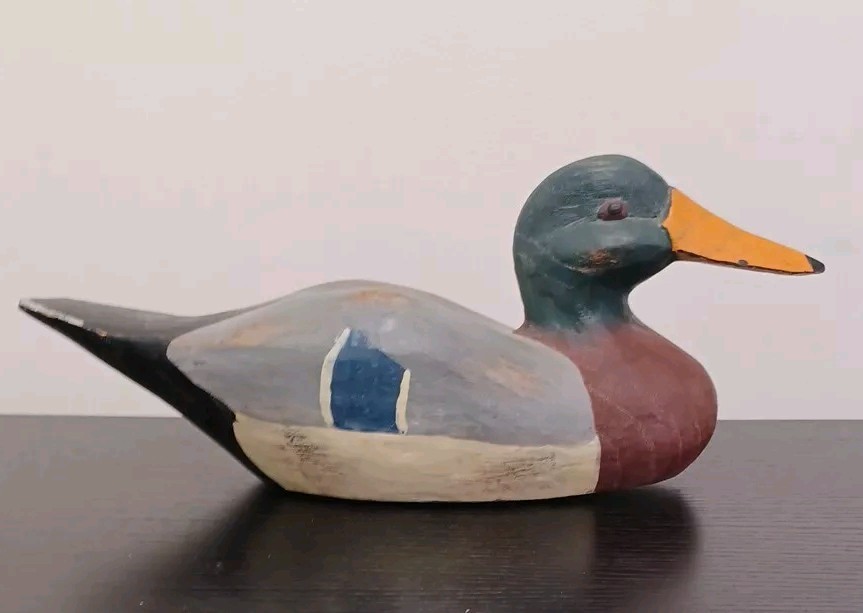 Mallard drake Wood Decoy By An Unknown Carver-folky- Excellent Condition