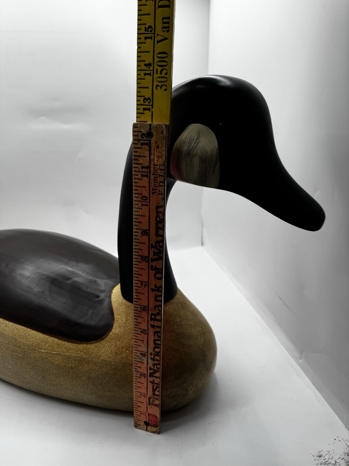 Vintage Large Hand Carved Canada Goose Wood Decoy Removable Head Folk Art 24”.
