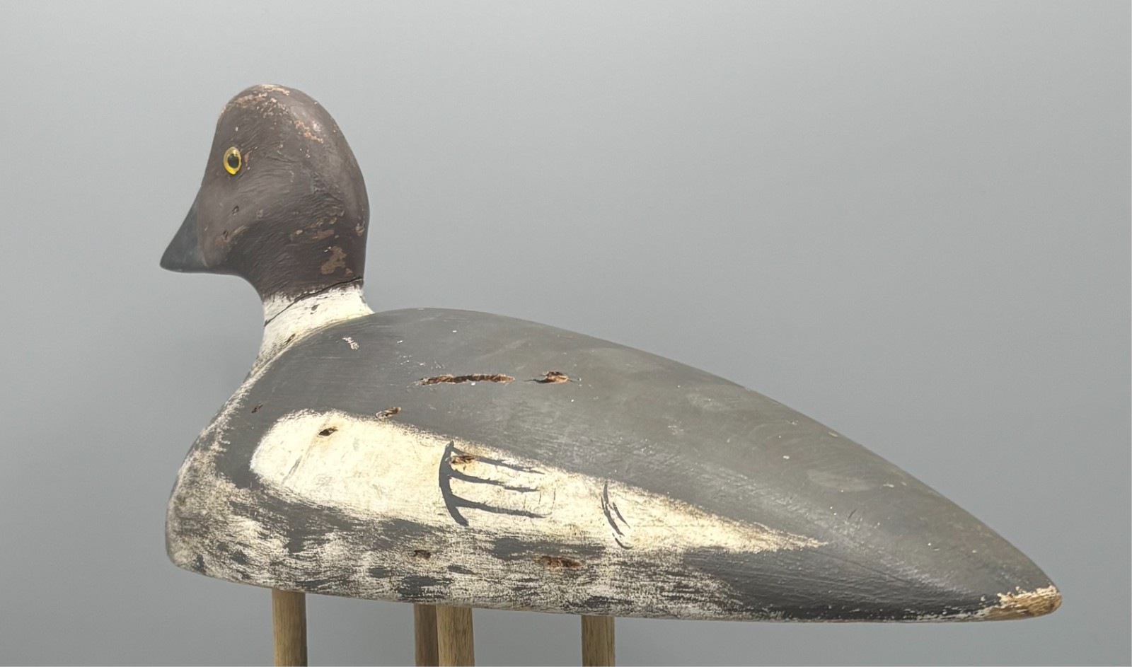 *ORIGINAL PAINT* GOLDENEYE HEN VINTAGE DUCK DECOY LAKE CHAMPLAIN(?)/NOVA SCOTIA?