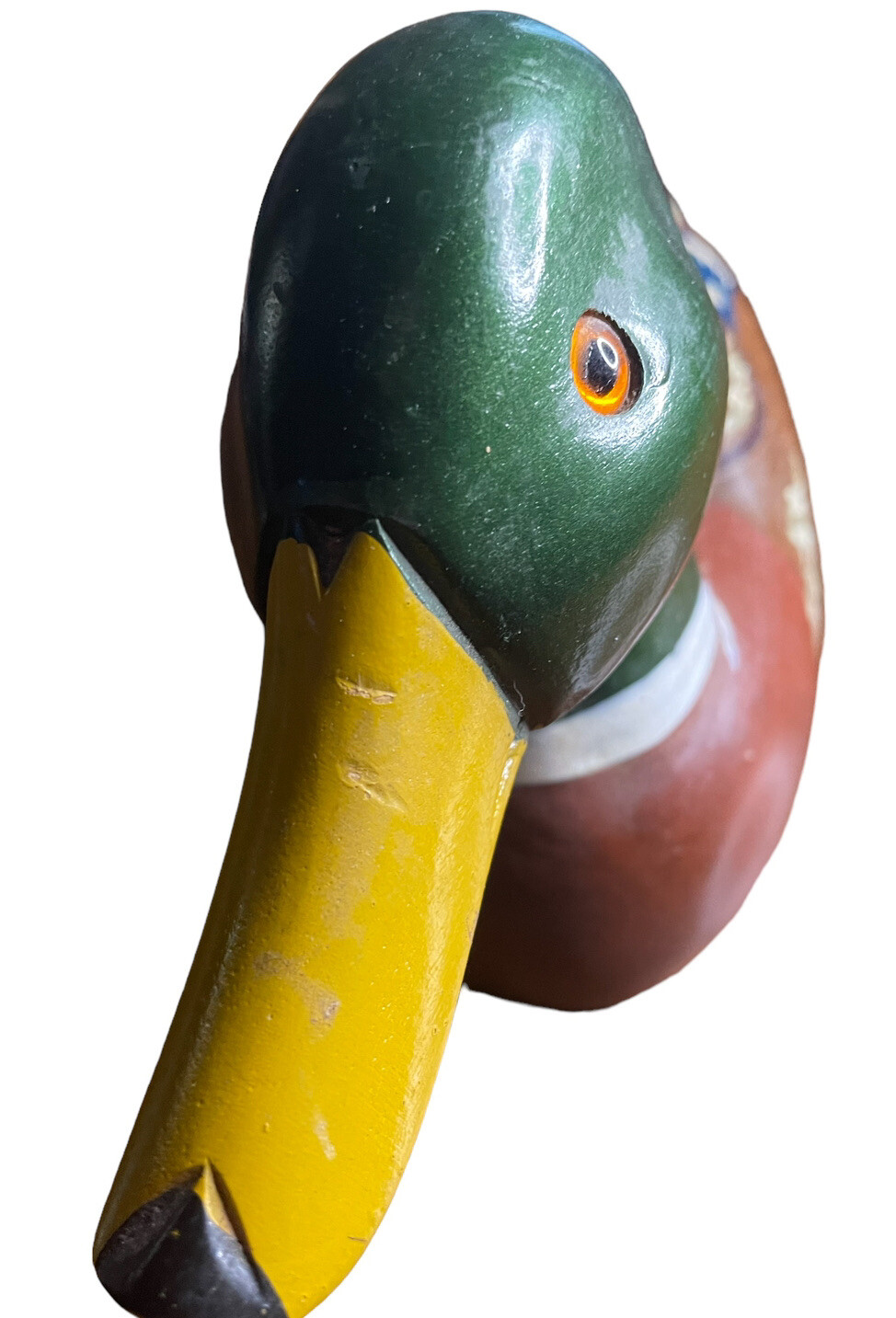 Duck Decoy 14″ Painted Wood Folk Art Hunting Cabin Decor Vtg