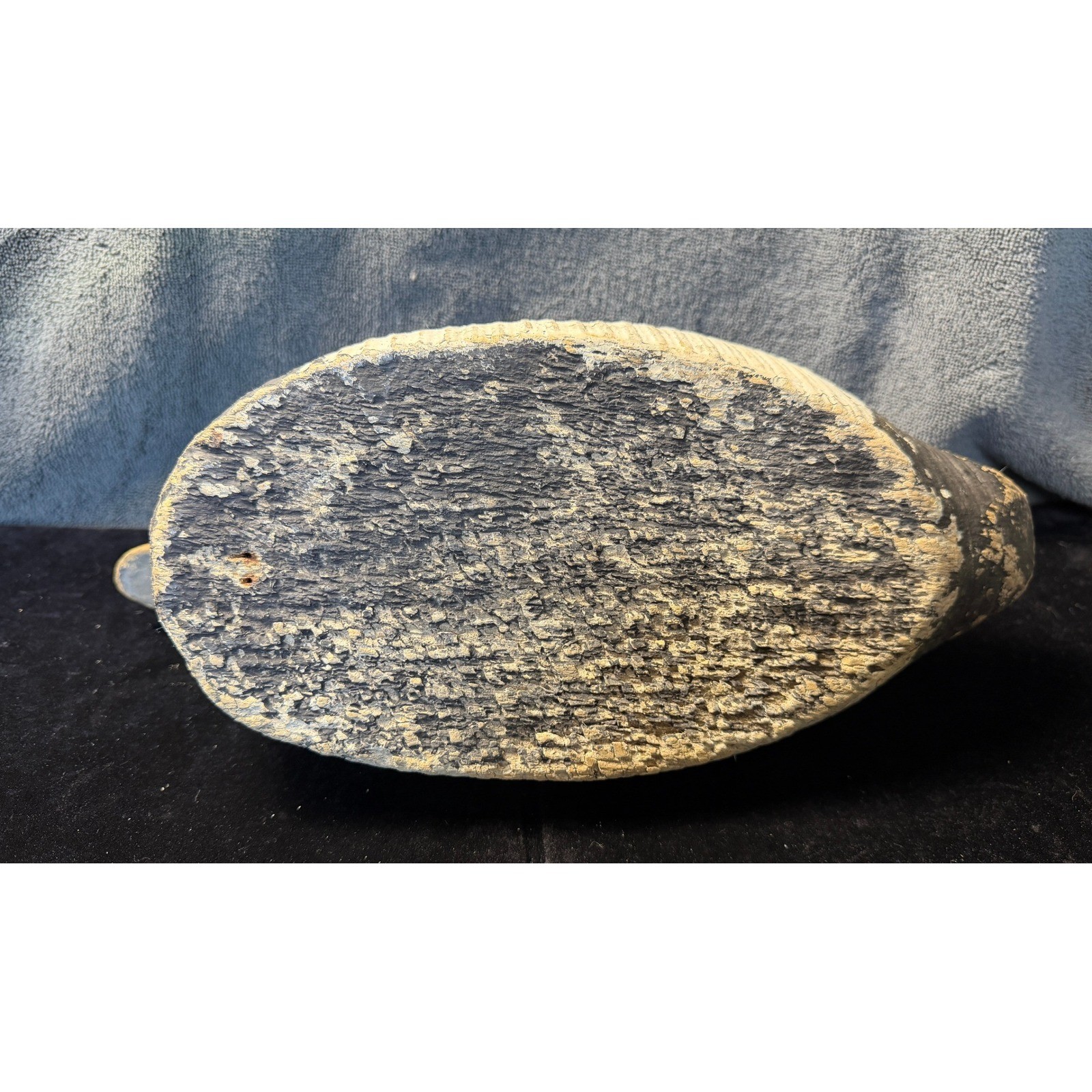 Vintage Hand Carved Cork Body Duck Decoy Wood Head Glass Eyes Bluebill Scaup 12″