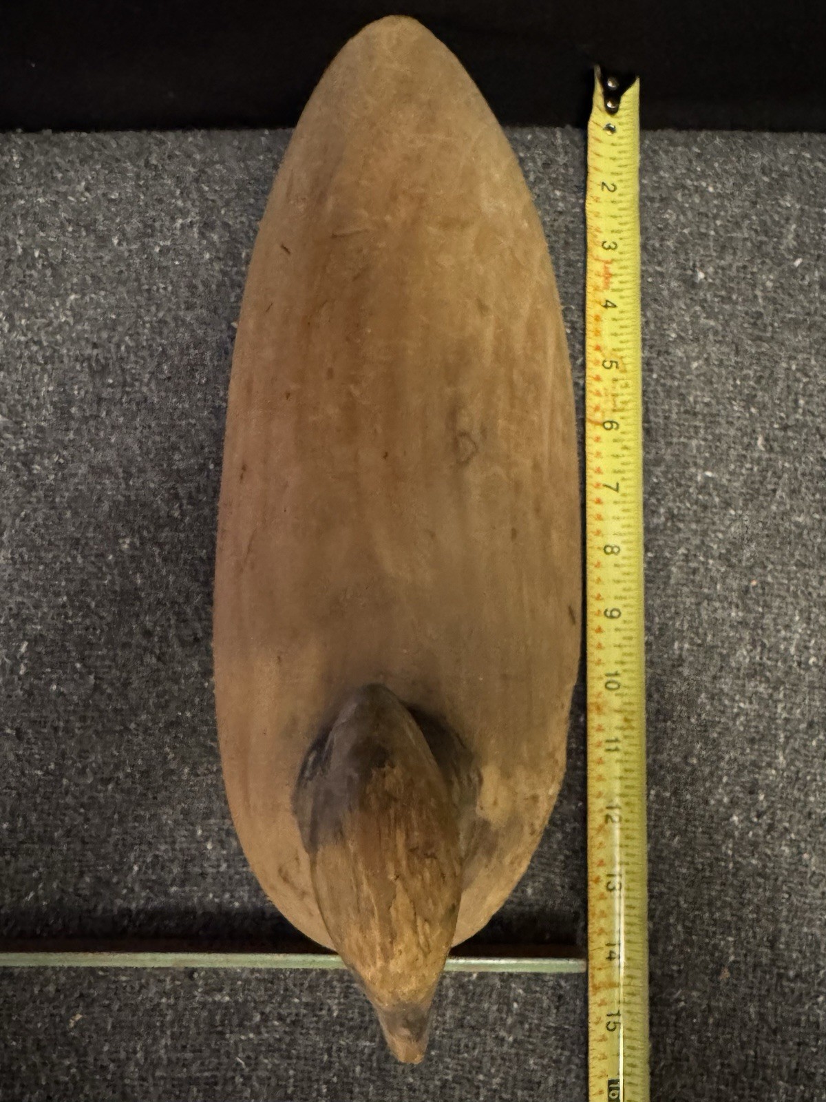 Vintage Hand-carved Wooden Duck Decoy Solid Body Flat Bottom Primitive
