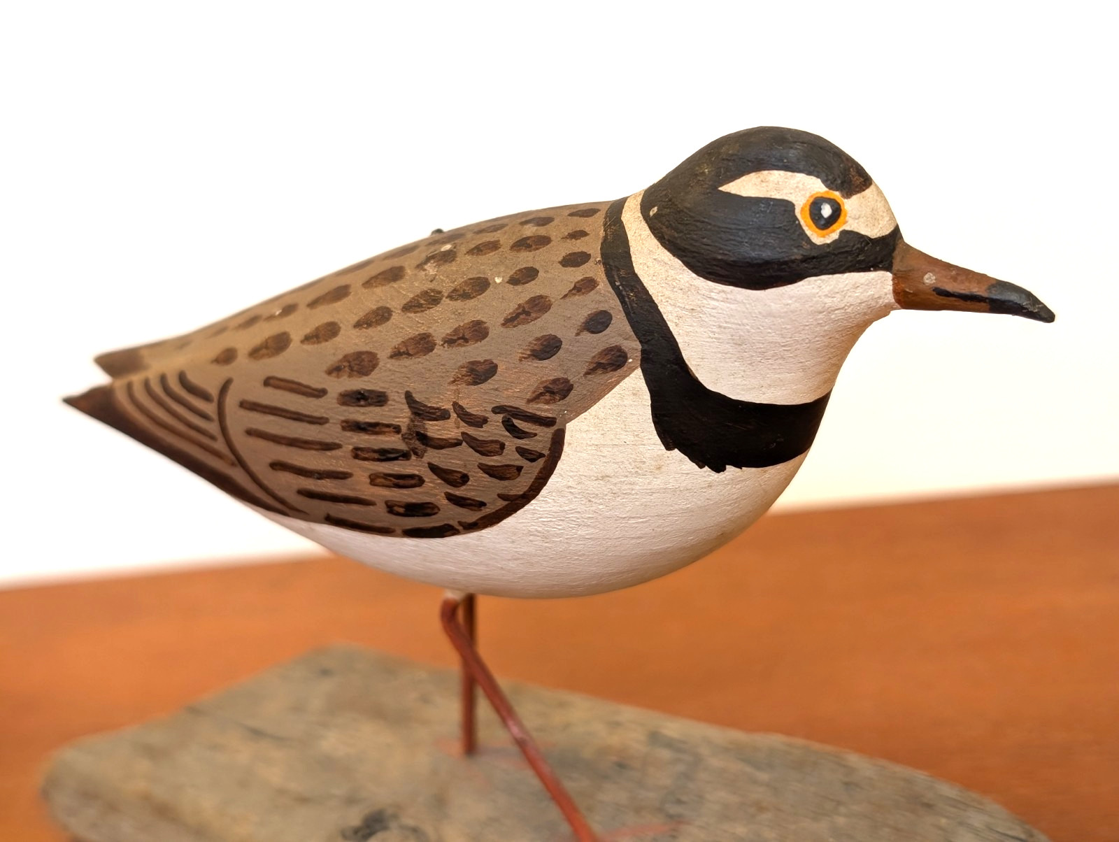 VTG Hand Carved Wood Shore Bird Decoy Semipalmated Plover Signed John Day