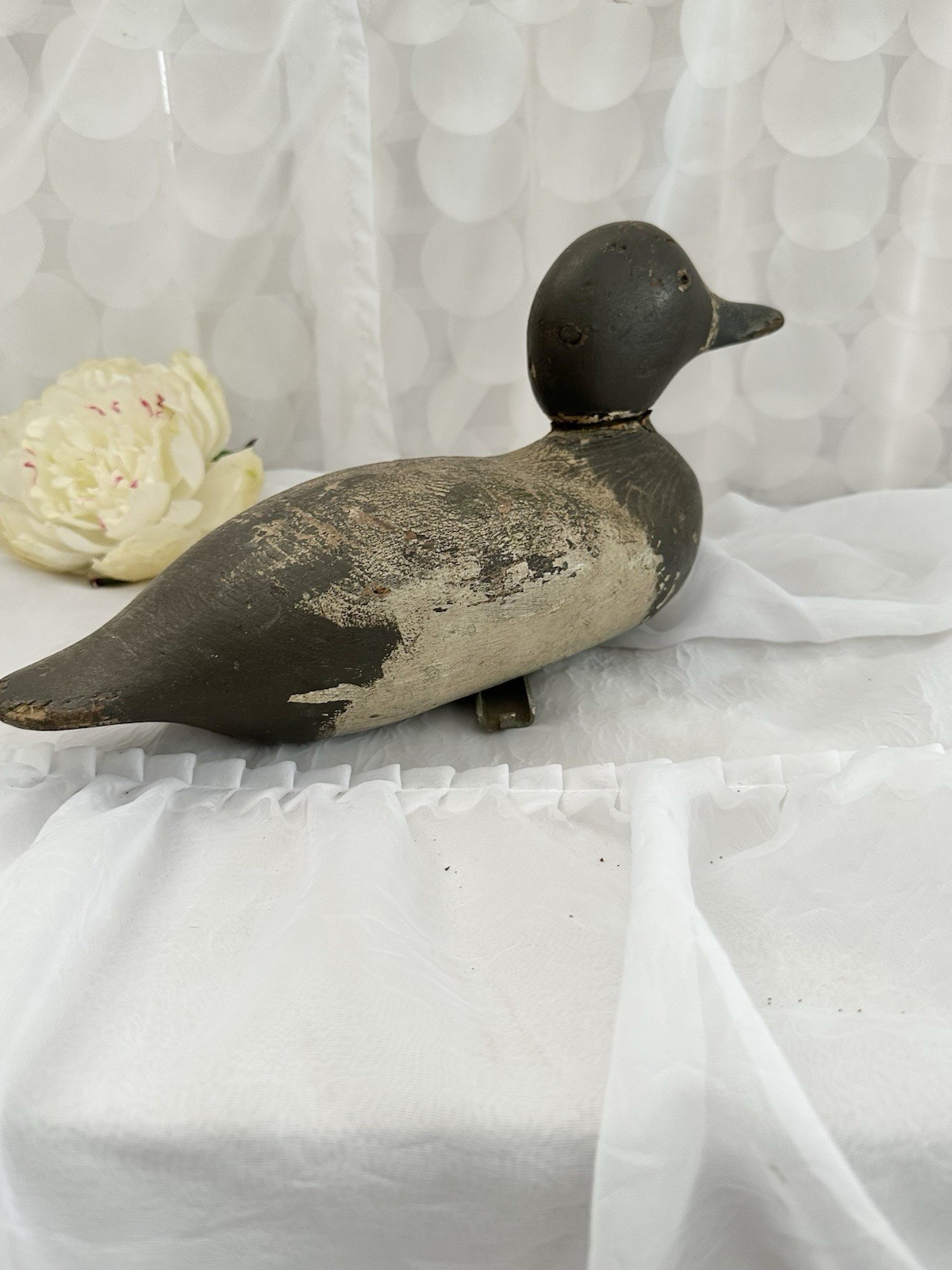 Vintage Wooden Duck Decoy 1940’s Farmhouse, Rustic Primitive Animal Trap Co. US