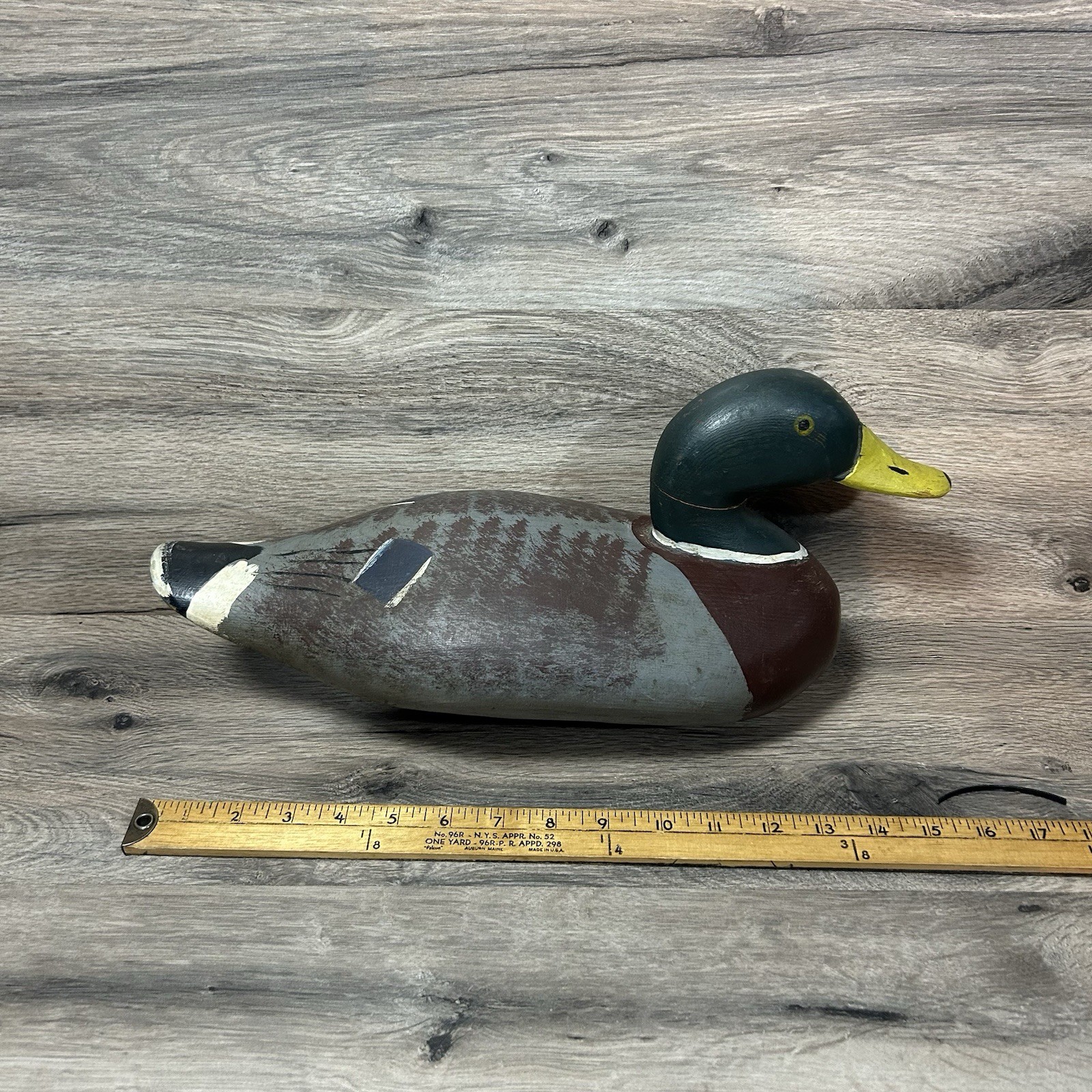 Wooden Duck Decoy Hand Carved / Painted By Unknown Artist Vintage Mailand