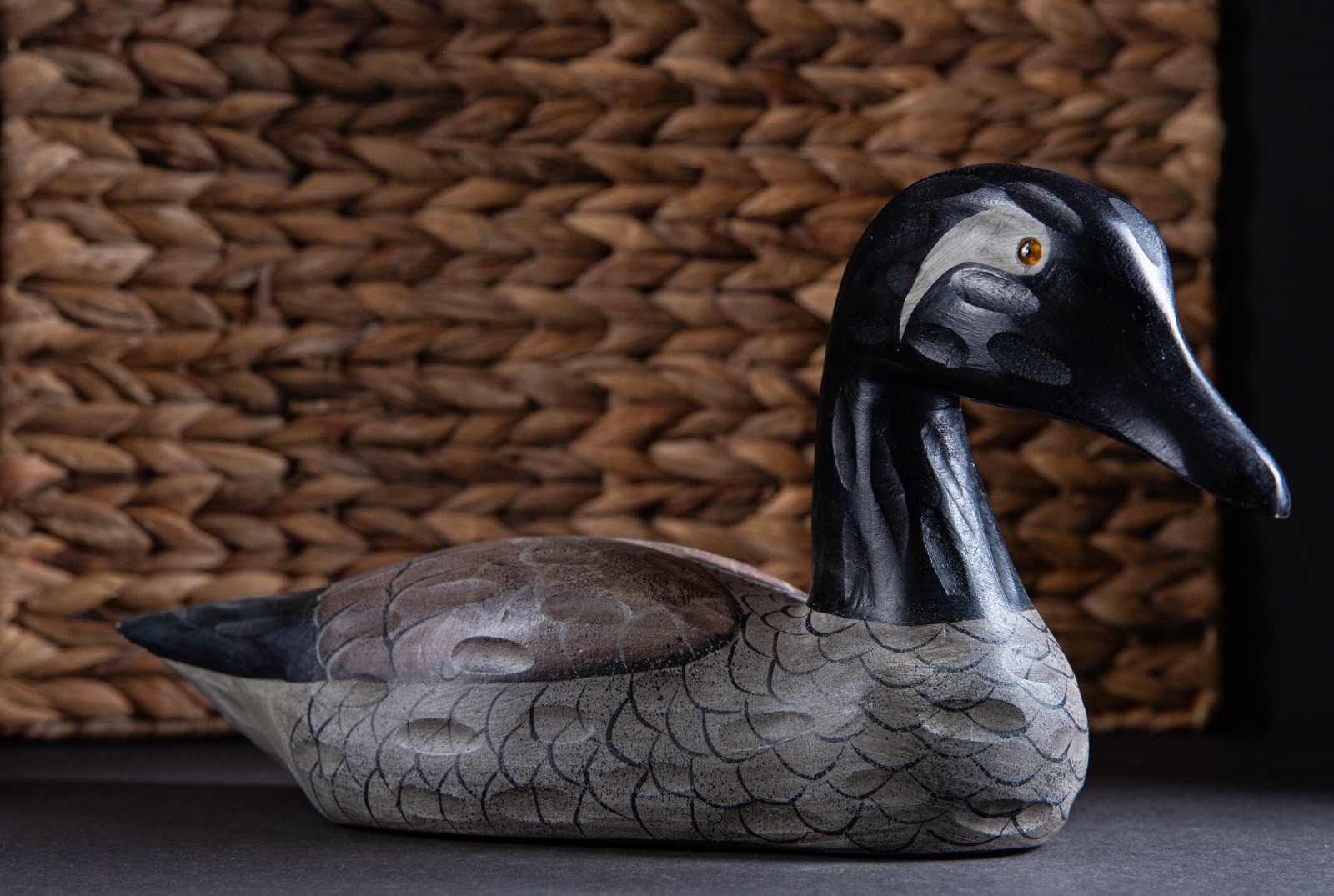 11.75″ Heritage Mint Ltd Canadian Goose Carved Decoy Painted Wood Glass Eyes