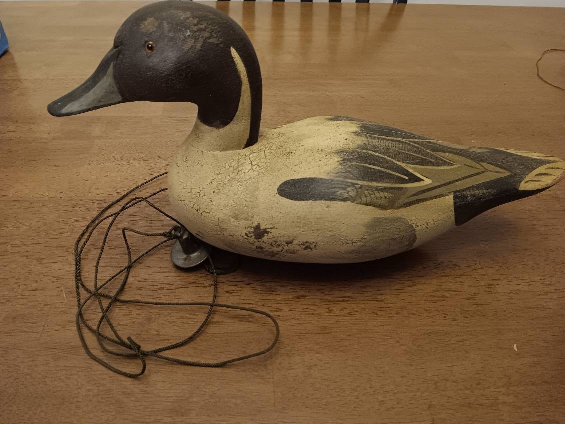 Pintail Duck Decoy Hand Carved and Painted by Inez Esse Wooden Bird Factory