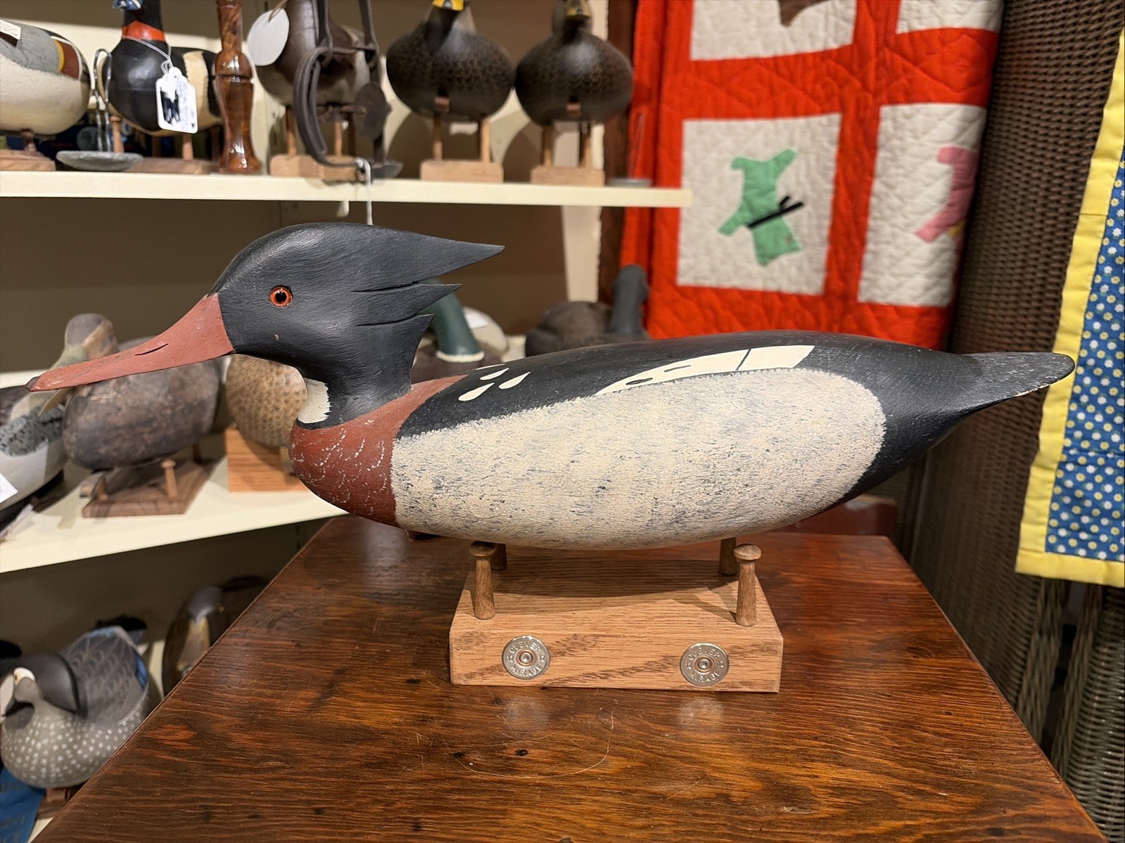 VINTAGE JOHN HAMILTON HOLLOW RED BREASTED MERGANSER DRAKE EXCELLENT & ORIGINAL