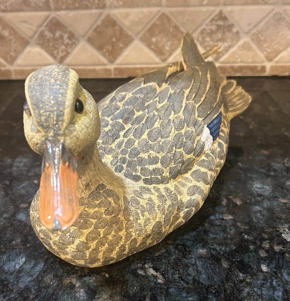 13″ Sam Nottleman Loon Lake Decoy Mallard Hen Duck Resin Sculpture Figurine