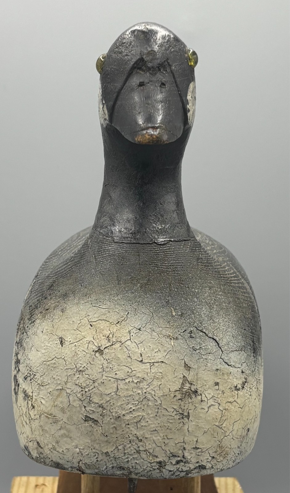 ***UNUSUAL*** QUEBEC HIGH PROFILE GOLDENEYE DRAKE ANTIQUE WOODEN DUCK DECOY