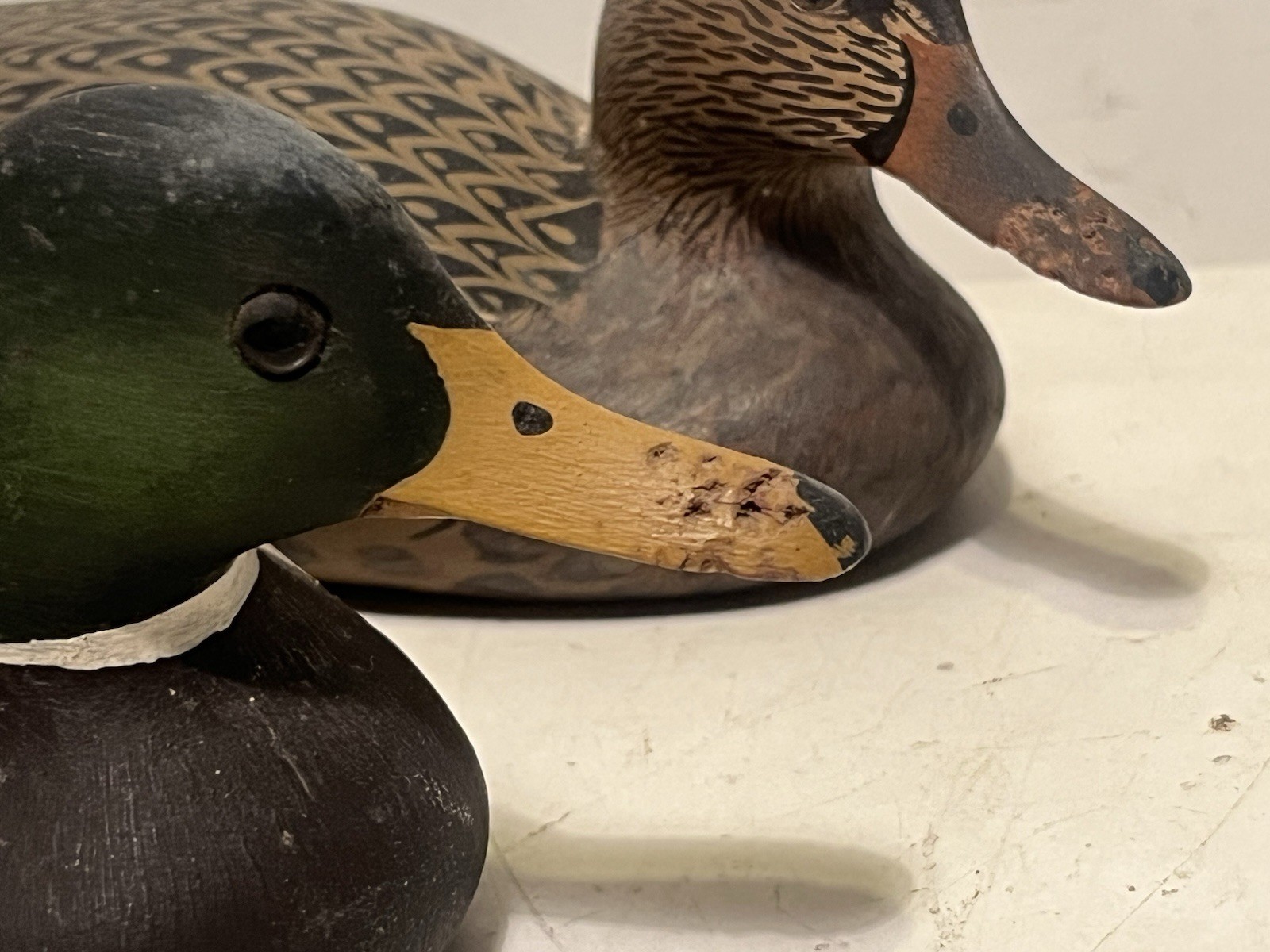 william cranmer half size mallard pair duck decoys vintage 1975