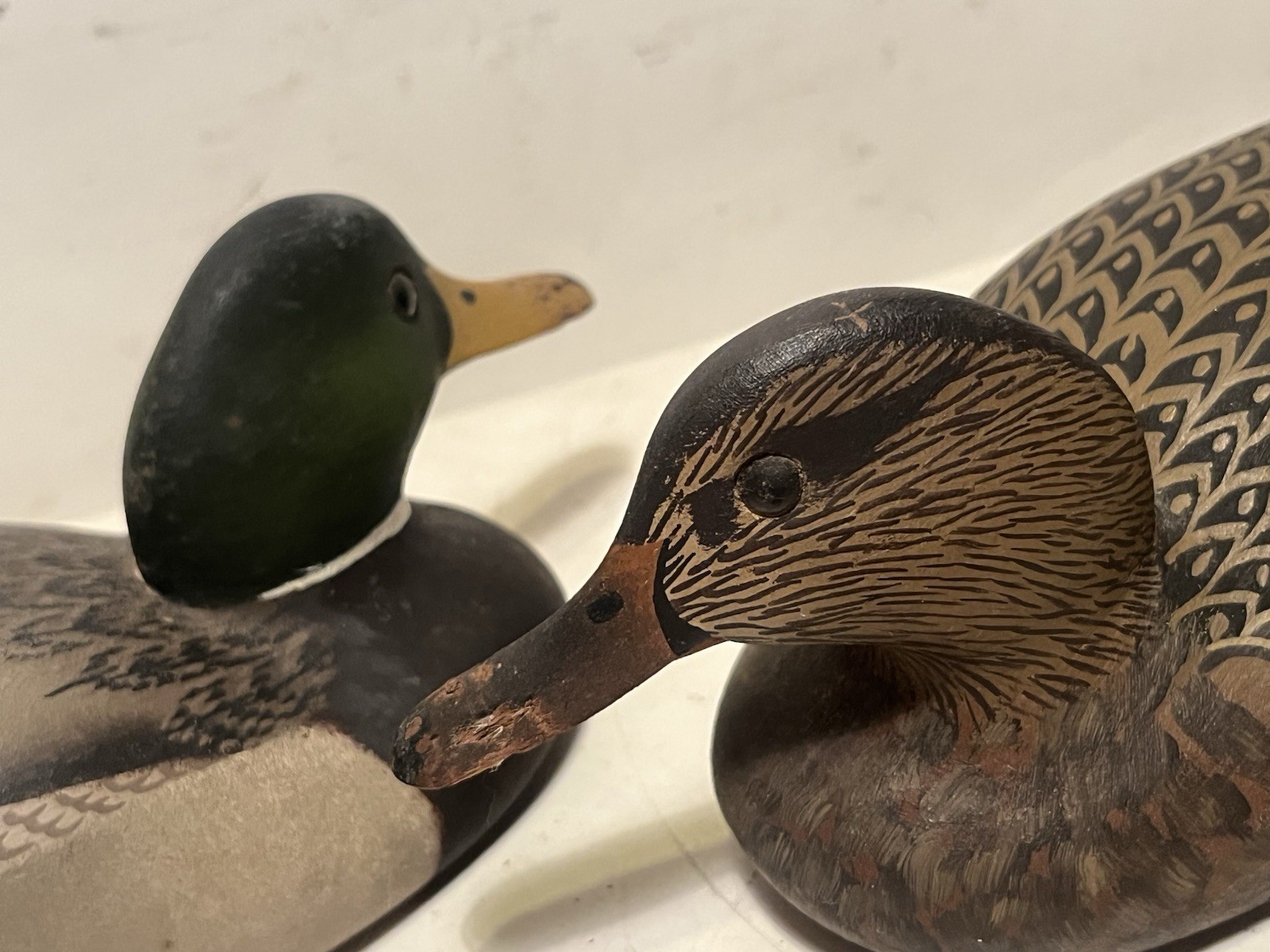 william cranmer half size mallard pair duck decoys vintage 1975