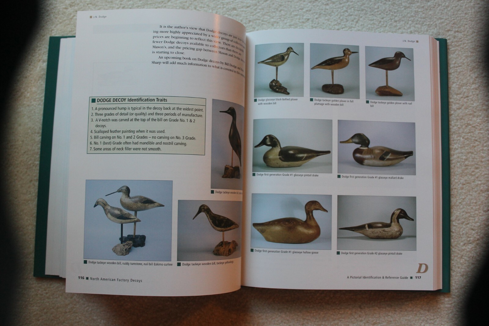 Hardback factory duck and shorebird decoy pictorial identification book