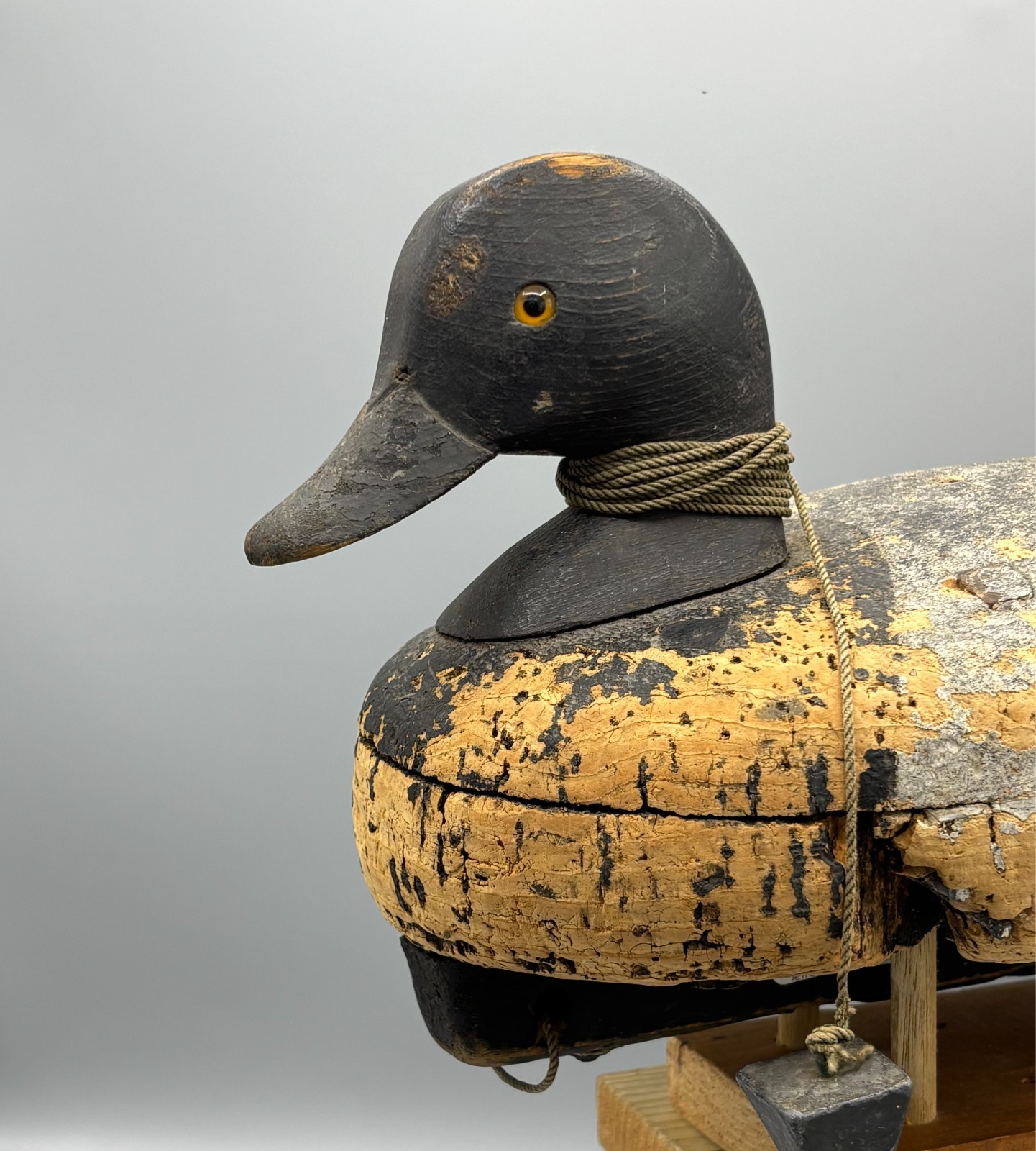 ***JOHN BOYLE*** (1873-1935) BELLPORT, NY CORK BLUEBILL DRAKE ANTIQUE DUCK DECOY