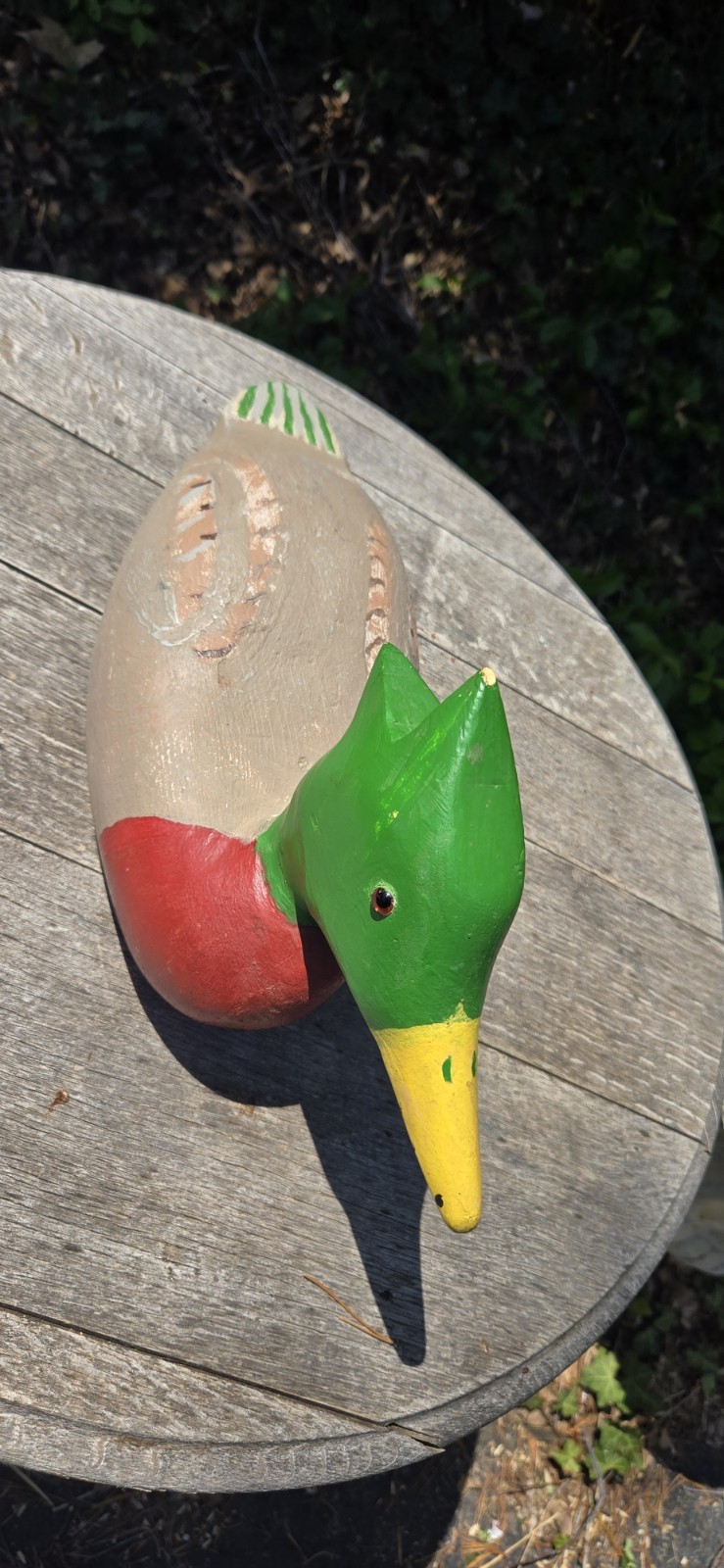 Vtg 1986 Hand Carved White Pine Wood Duck Decoy Merganser Matelon Olds Cohasset