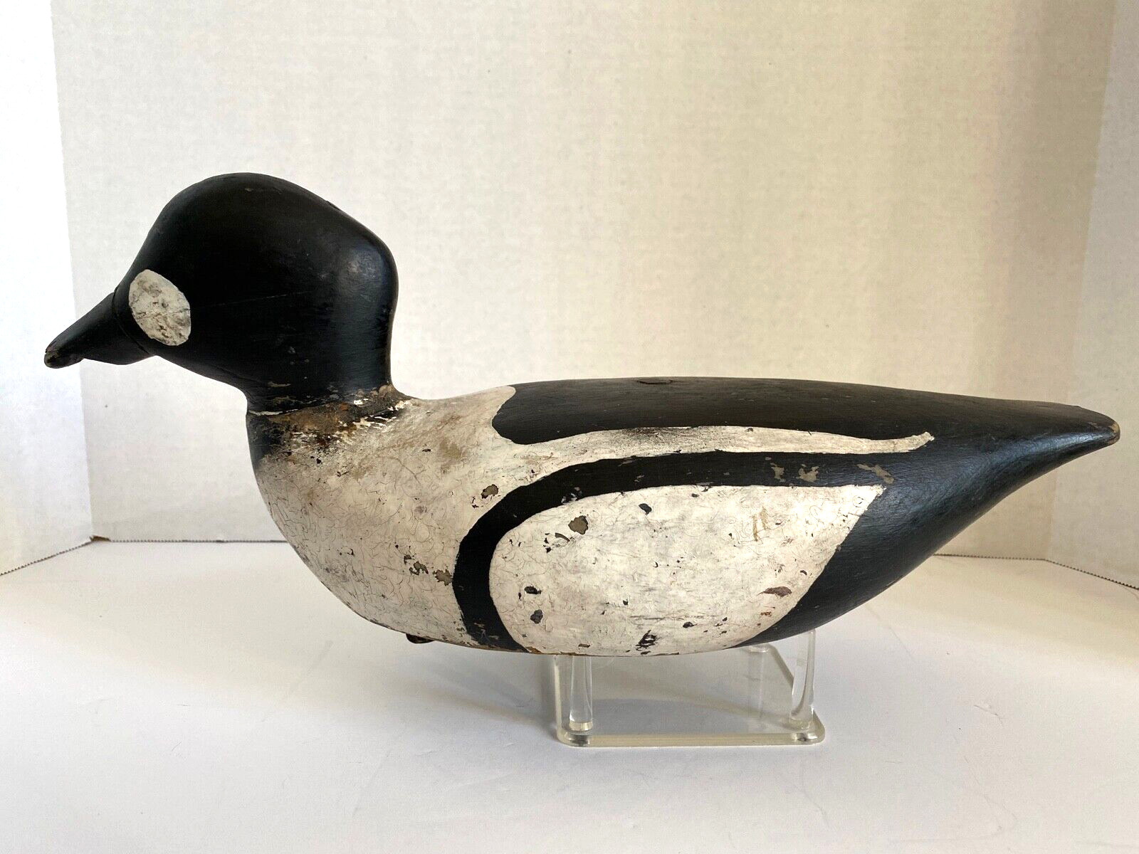 Carved Goldeneye Duck Decoy, Possibly Early Whitney, Unsigned, Weighted Keel.