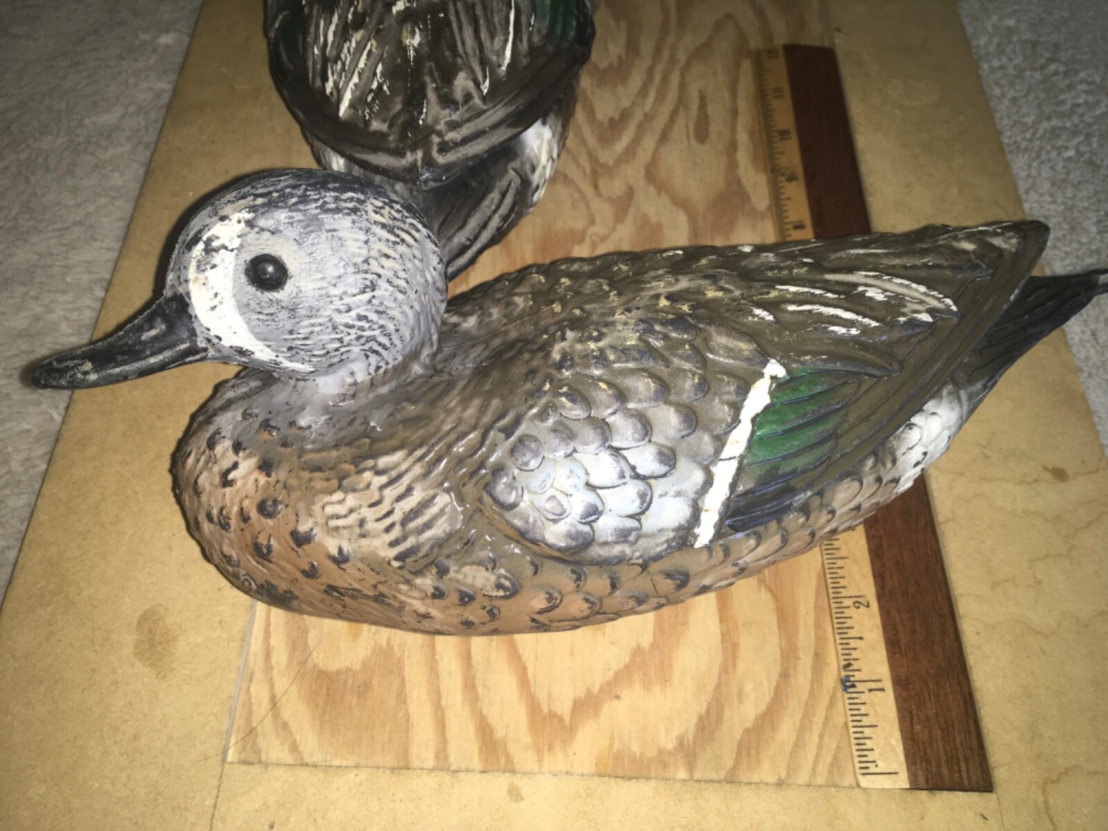 2 Vintage Drake Blue Wing Teal Duck Decoy Model 900-5070 Made in Italy by GARCIA