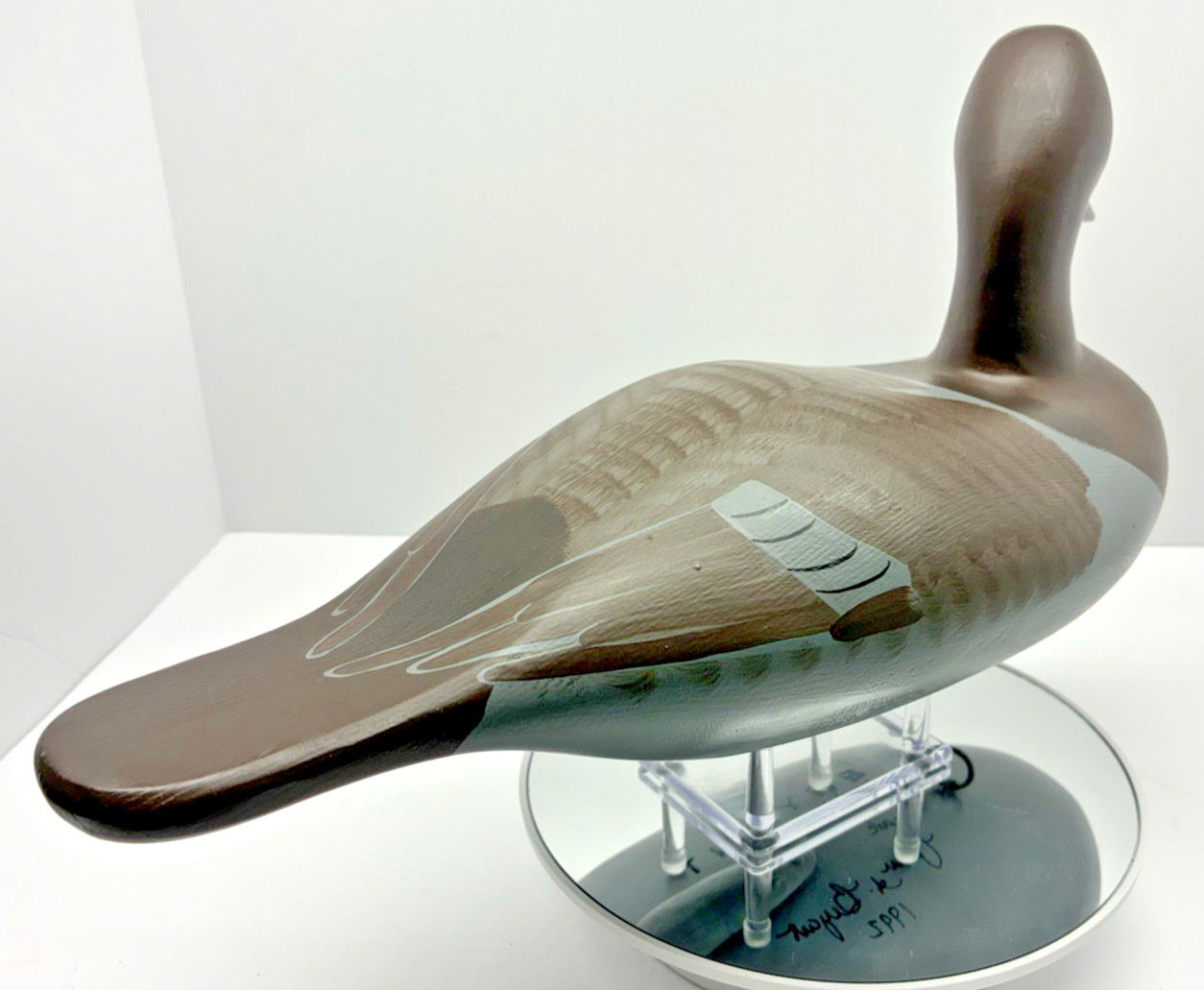 1992 Signed Stamped Vernon Bryant Canvasback Hen Decoy Vintage Havre De Grace MD