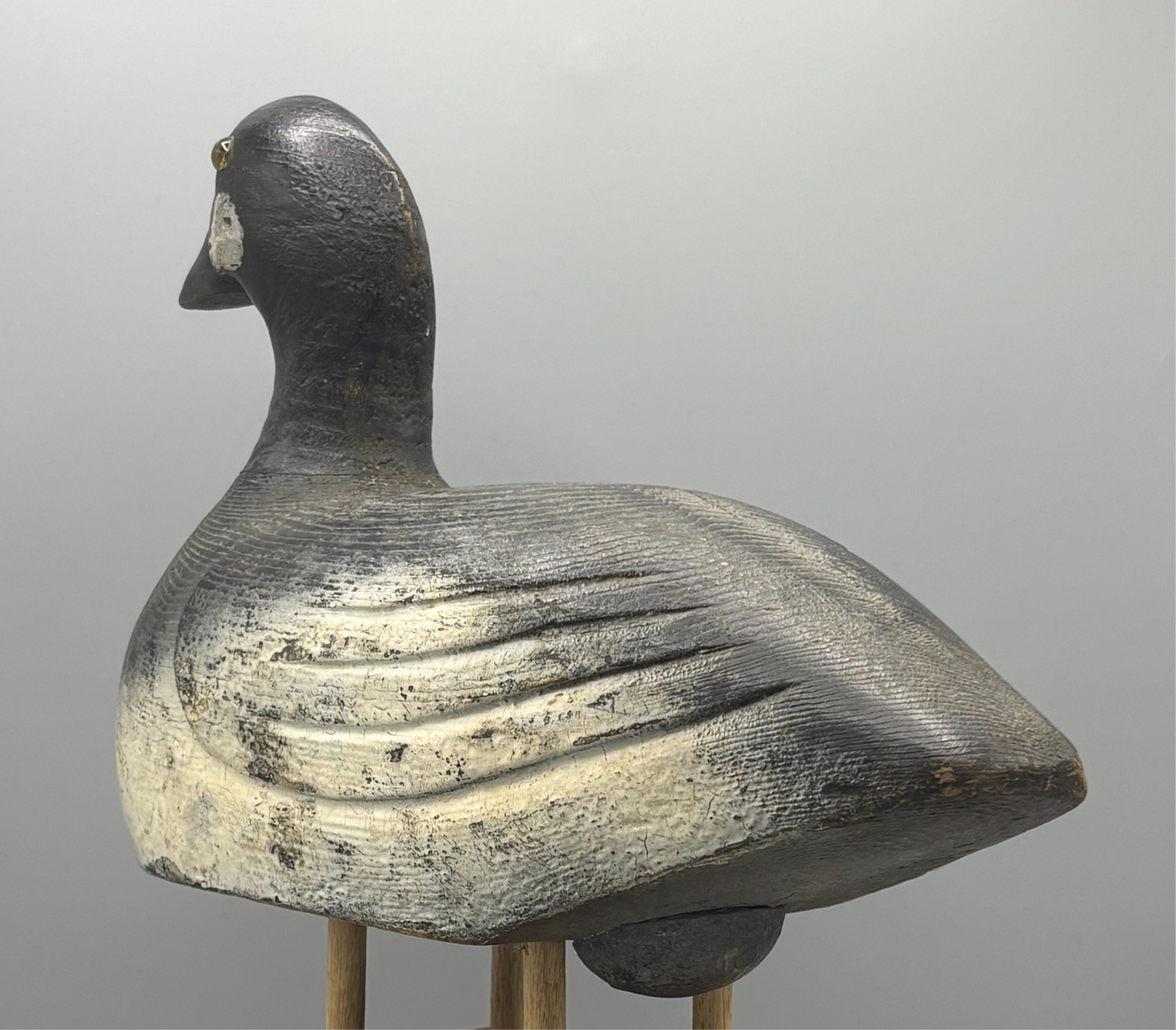 ***UNUSUAL*** QUEBEC HIGH PROFILE GOLDENEYE DRAKE ANTIQUE WOODEN DUCK DECOY