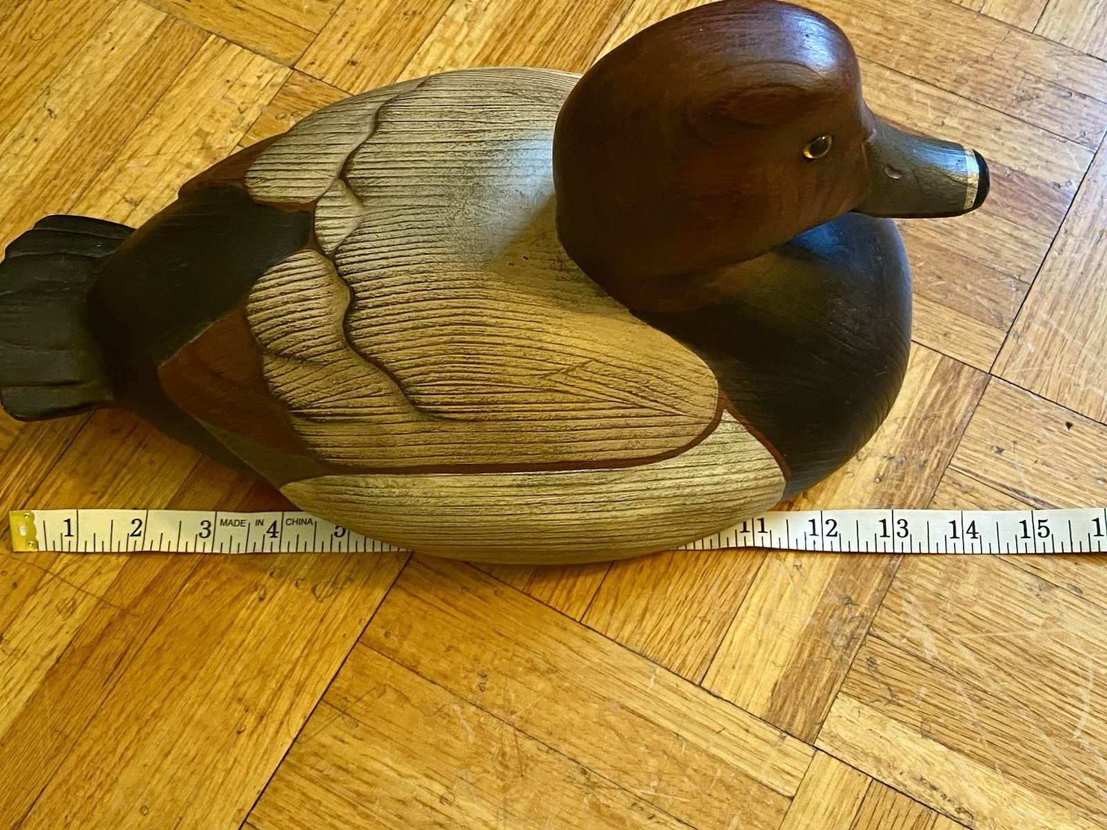 Artist Signed Tom Taber Ducks Unlimited Redhead Duck Decoy Medallion