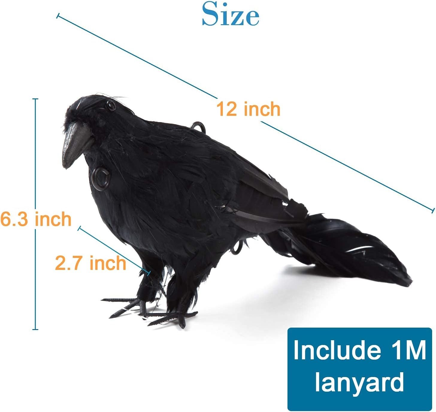 Lifelike 12-Inch Black Feathered Crow Decoy – Effective Bird Control Solution