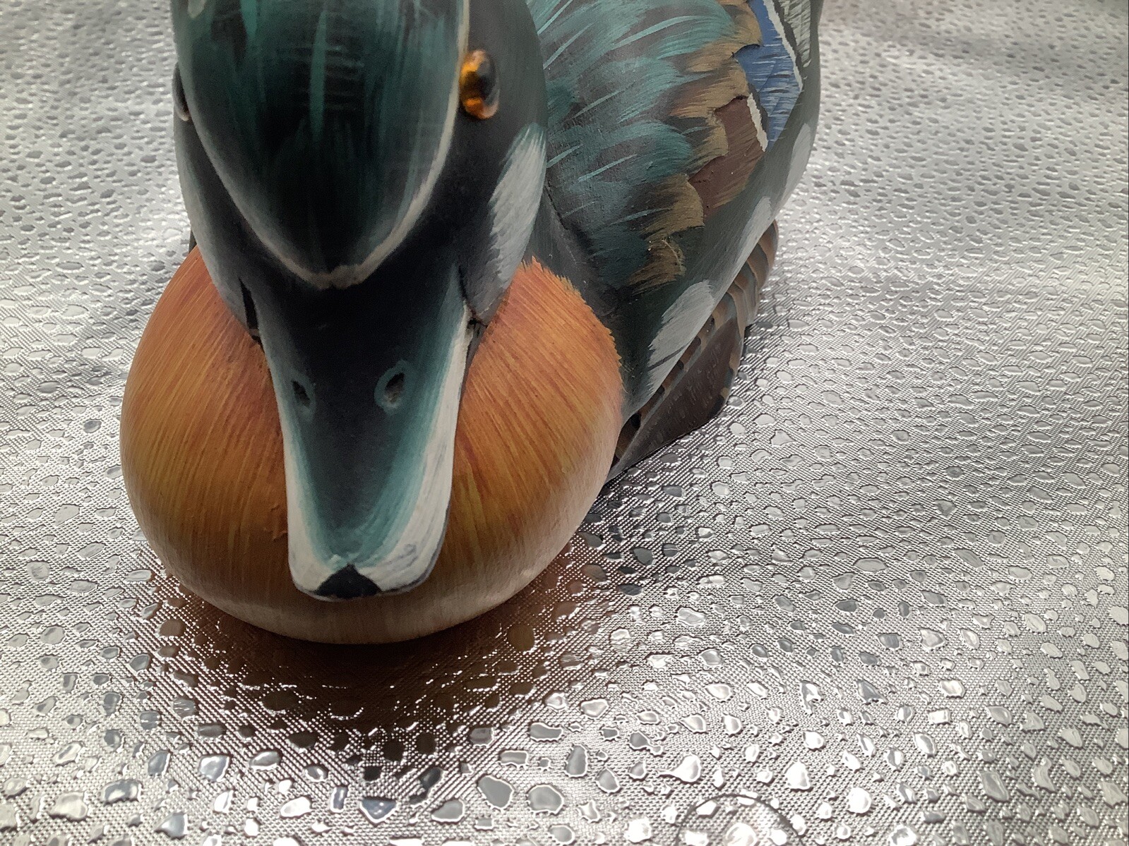 Vintage Solid Wood Carved Painted Drake Duck Decoy Made In The Republic Of China