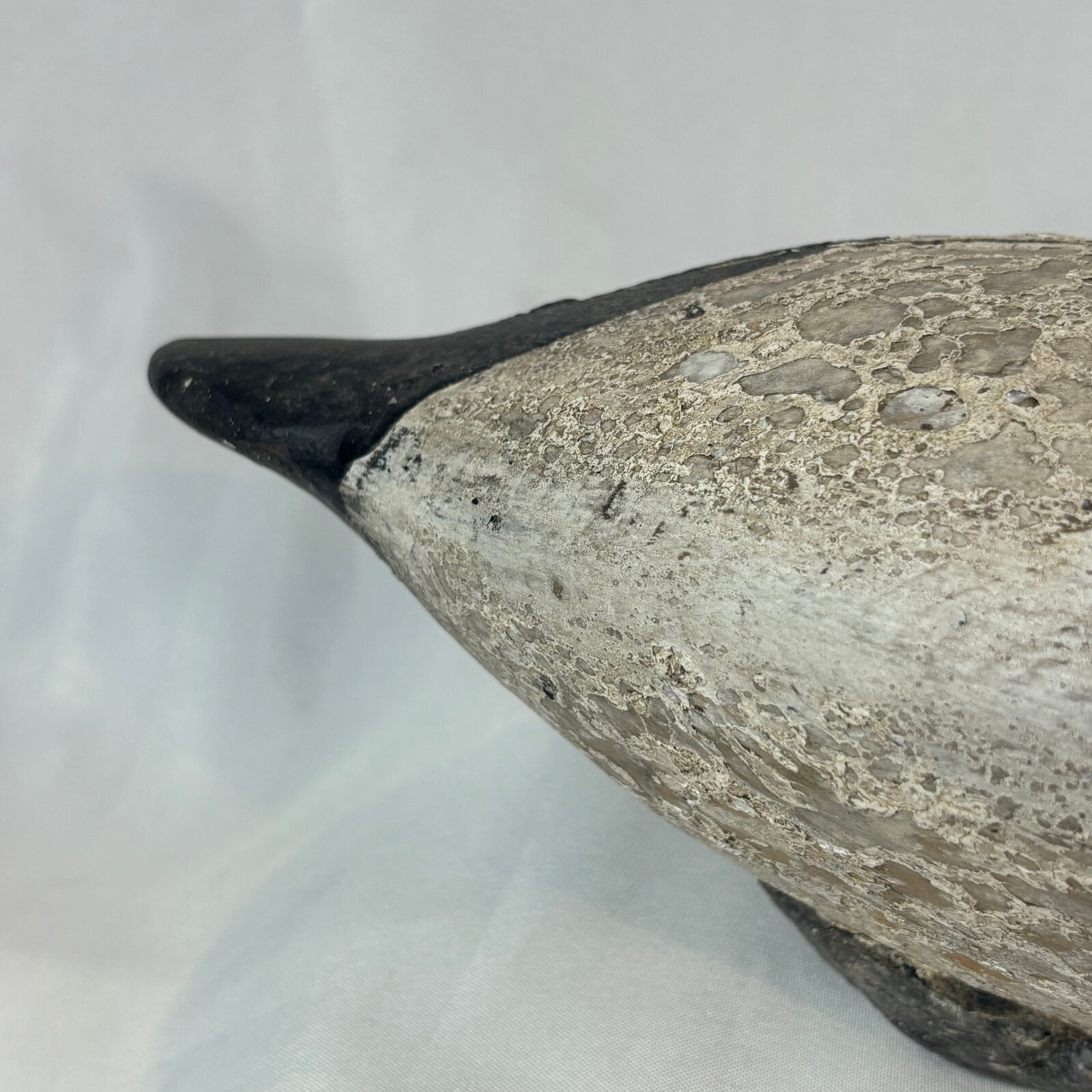 Vtg Working Canvas Back Duck Decoy With Strap & Weight Hand Made CHIPPY