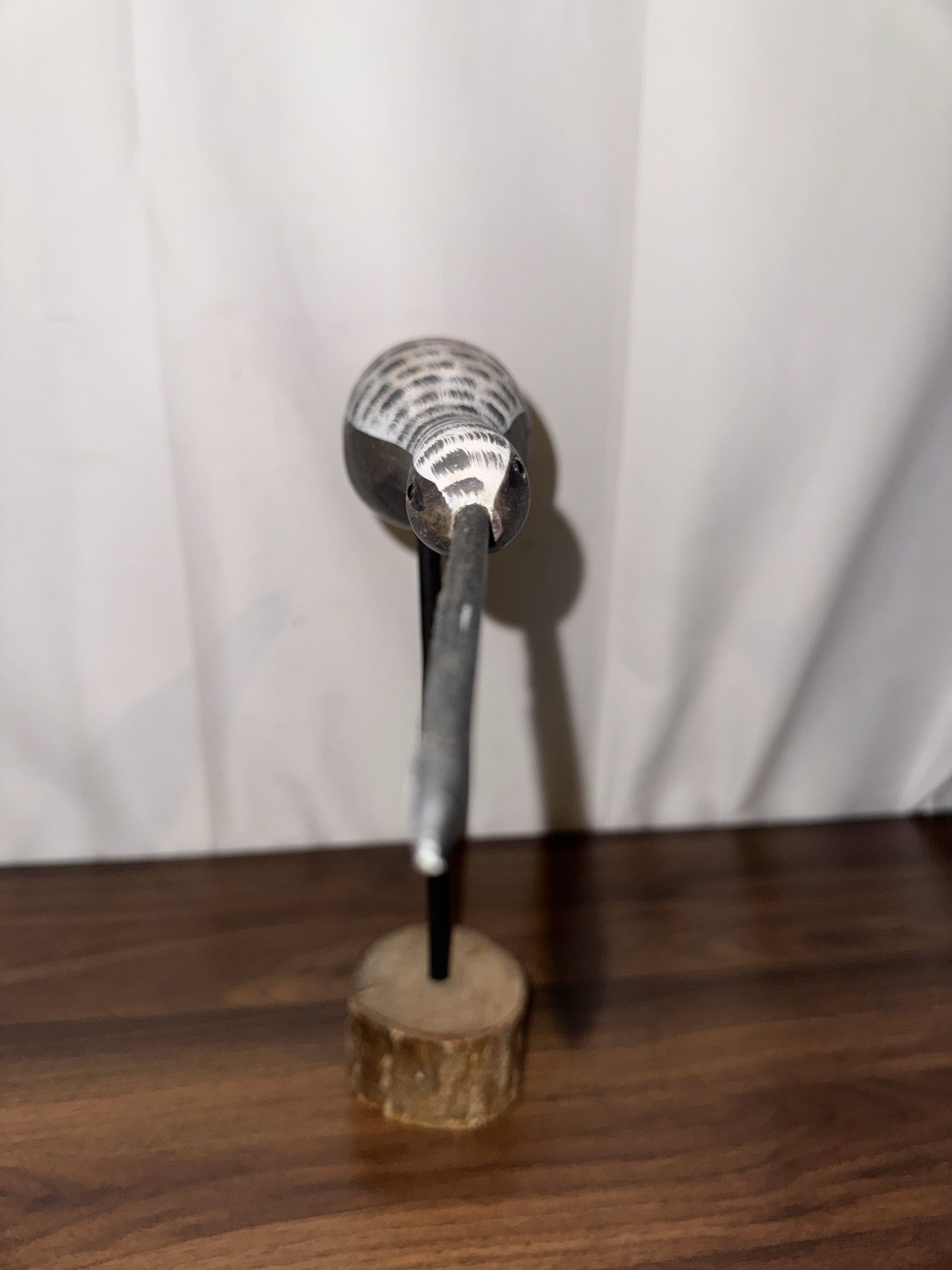 Vintage Shorebird Black Bellied Spotted Plover Wood Decoy Hand Carved W/ Stand