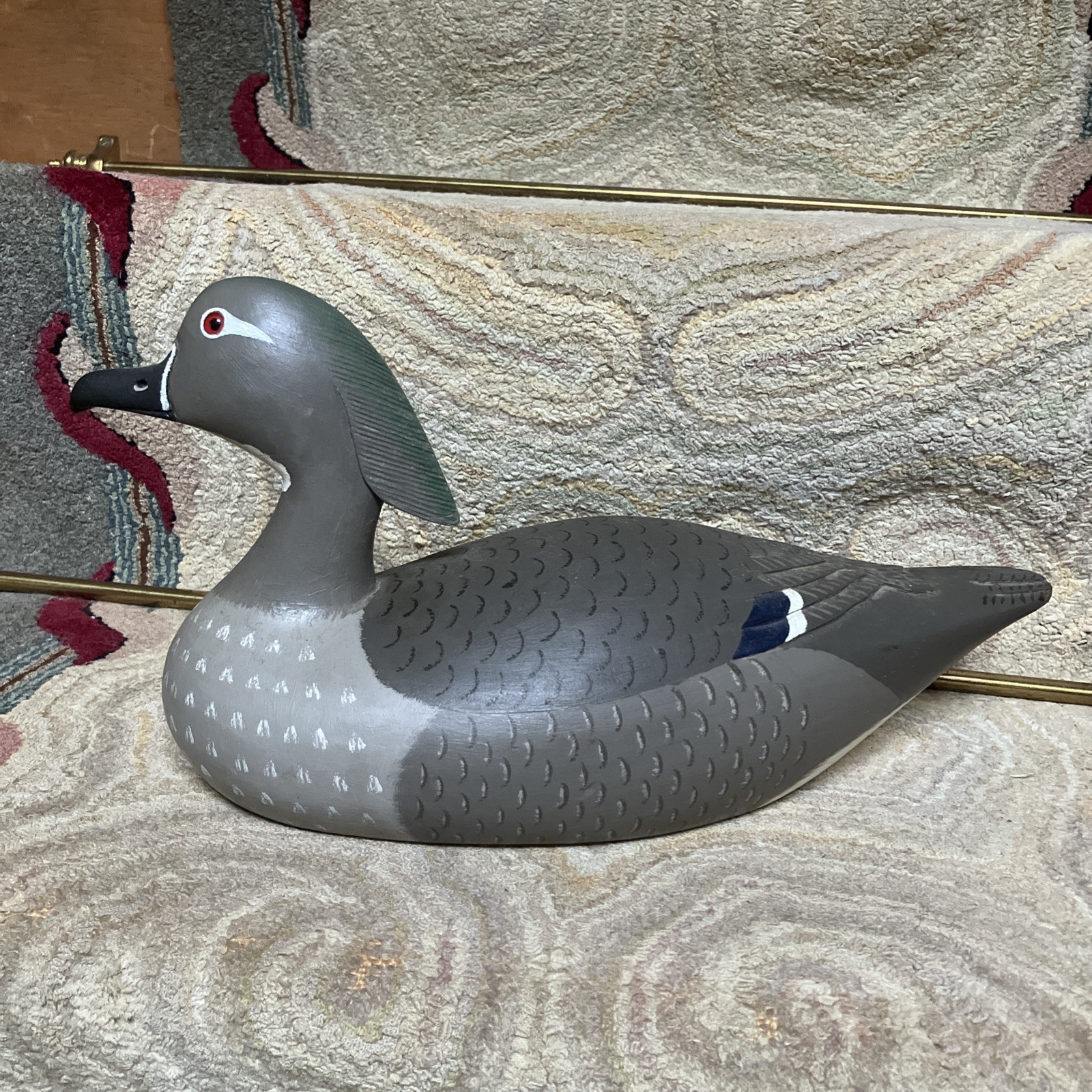 Duck Decoy Byron N Bruffee carved & Painted Folk Art Duck 14”