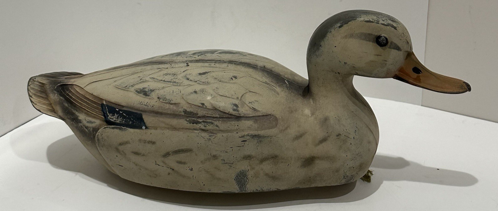 Vintage Plastic Duck Decoy Feather Lite J. S. McGuire 1954 Fairfax 14″ AS IS