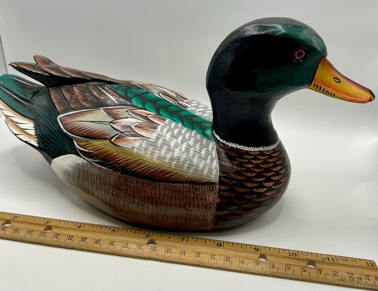 Vintage Hand-Carved Wooden Mallard Duck Decoy – HD Designs