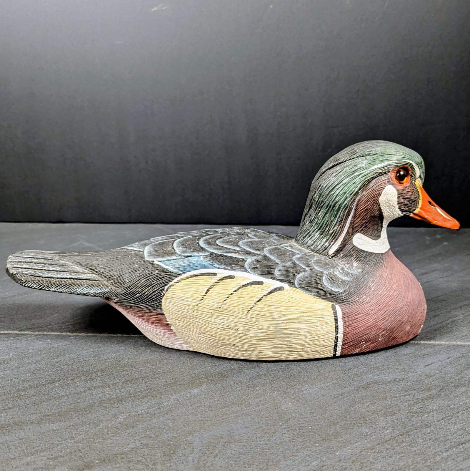 Vintage Signed Wood Duck Drake Decoy 1988 S Stilley Folk Art Duck