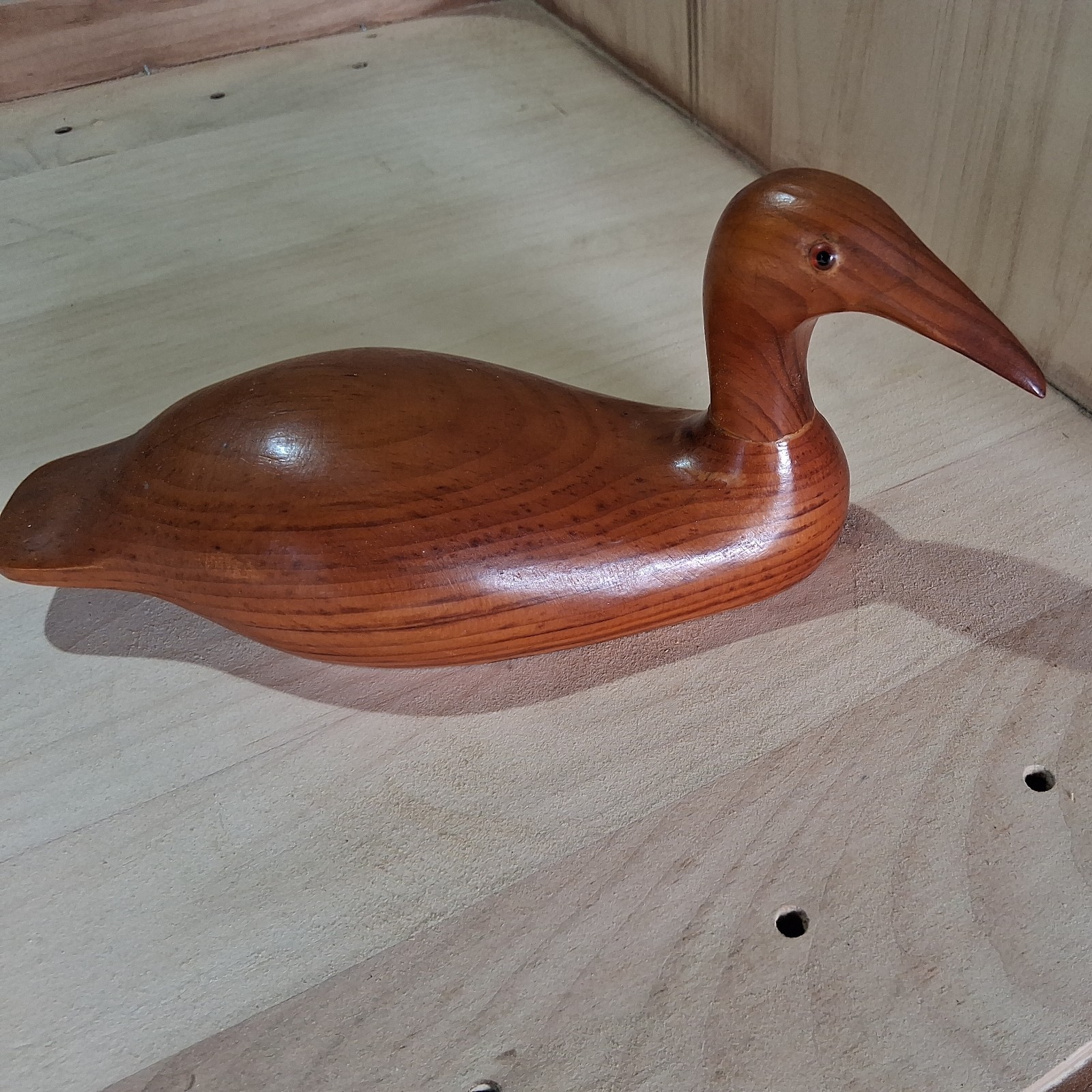 Vintage Hand Carved Wood Duck Display Decoy 9”