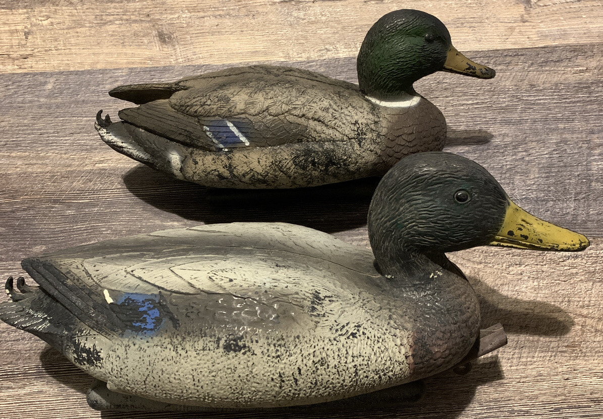 VTG Carrylite Sports Plastic Decoy Ducks Drake + Hen Made in Italy Free SH