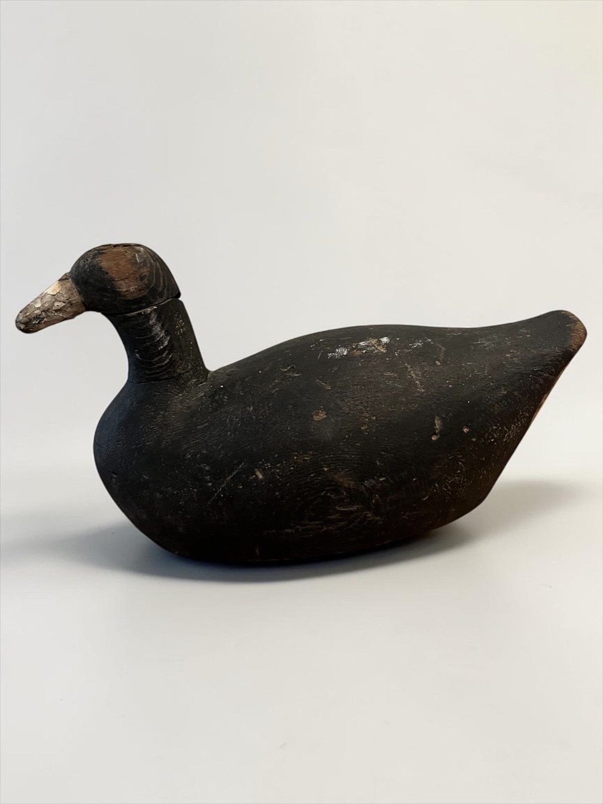 Vintage Hand Carved Wood Coot Duck Decoy w/Weighted Bottom and Moving Head (321)