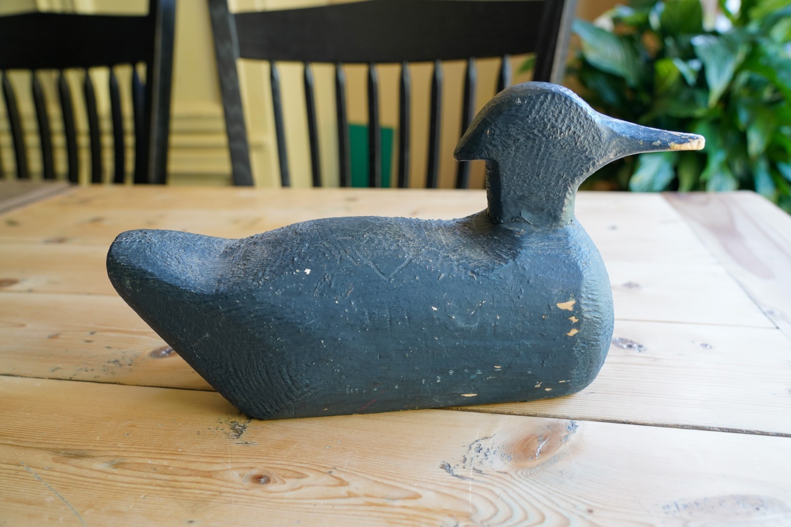 Antique Genuine Hand Made Blue Duck Decoy B8