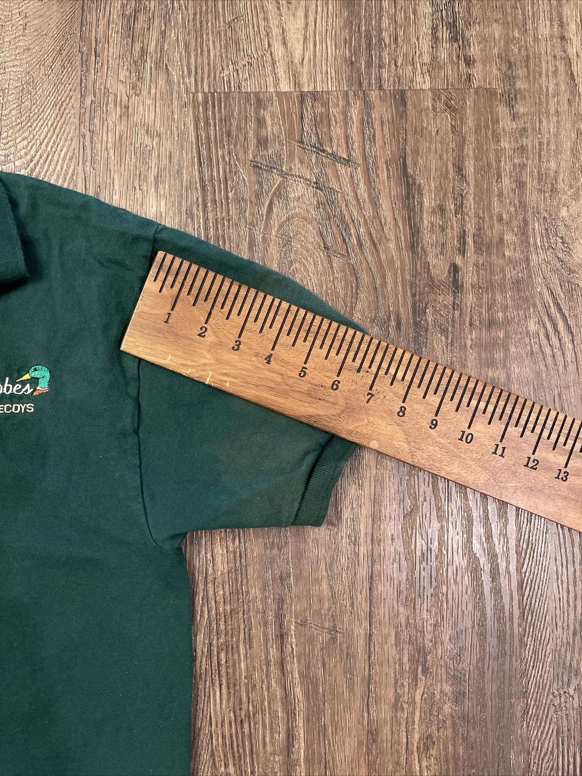 Vintage Joey Jobes Gunning Decoys Duck Hunting Polo Shirt Mens Medium Green Euc