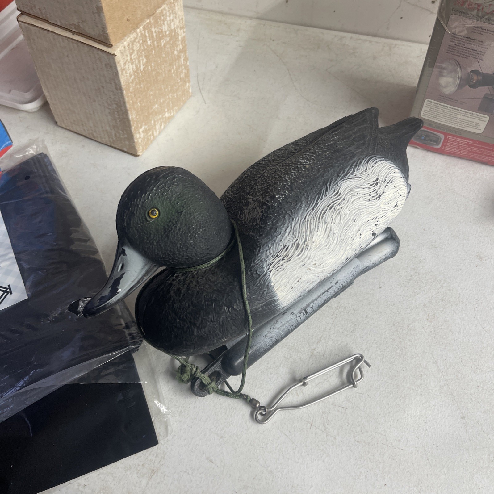 Vintage Mallard Duck Decoy Sport Plastic Carry Lite Goldeneye Made in Italy