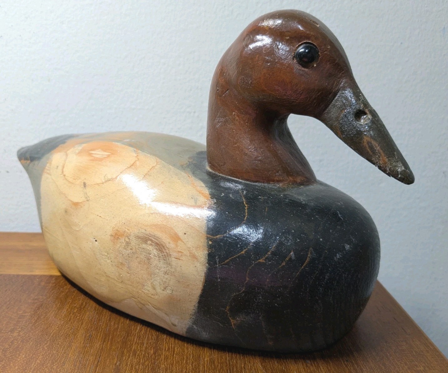 Vtg Hand Carved Charles Ross Signed Solid body Decorative Canvasback Decoy 1984