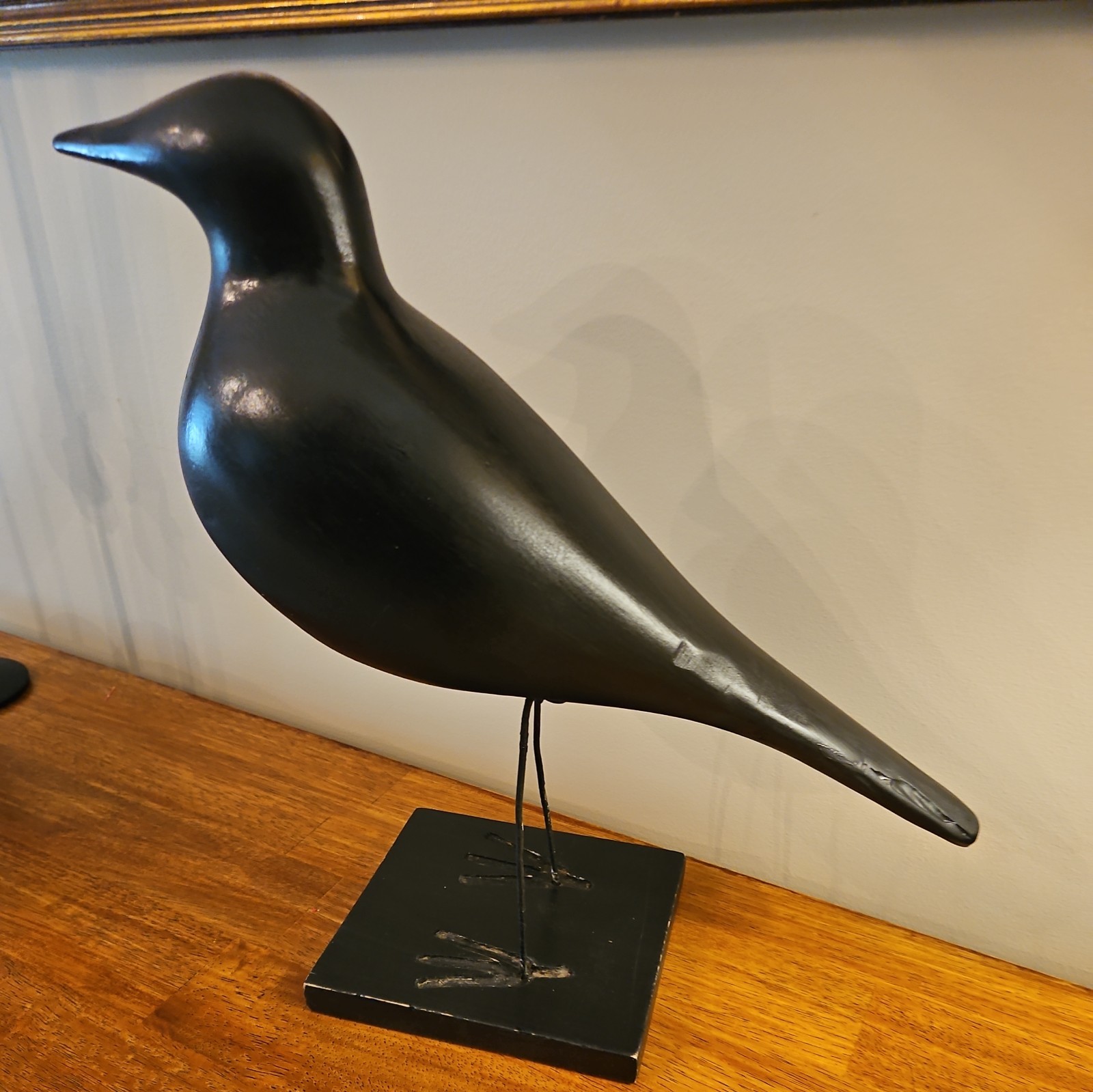 Vintage Crow Decoy, Hand Made, Solid Wood