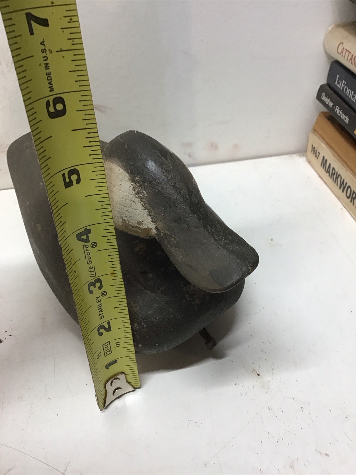 Antique Wood Ruddy Duck Decoy Curtis Wayne Waterfield “CWW” 4.25” x 9.75” x 5”